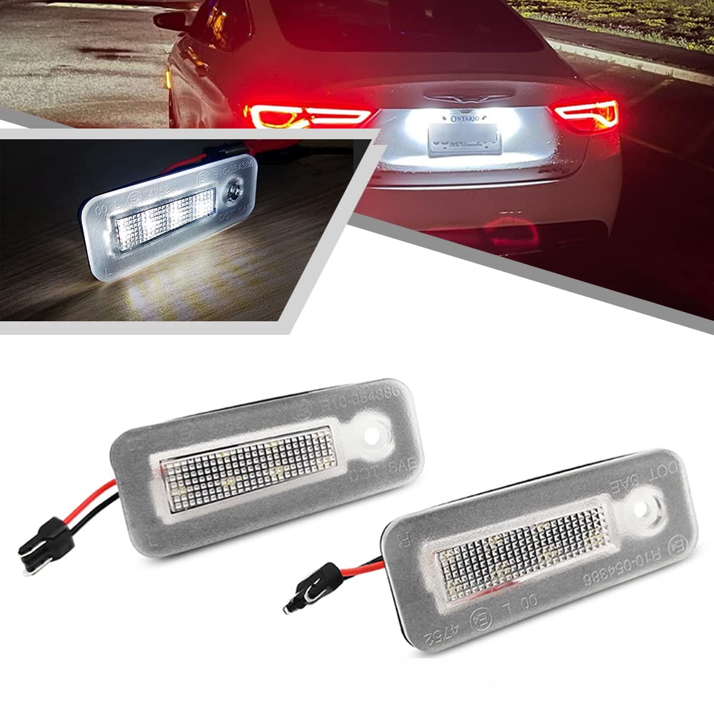 2Pcs LED License Plate Lights for Chrysler 200 2015-2017 - Super Bright SMD Xenon White Bulbs, Error-Free Installation - Perfect for Night Driving & Enhanced Vehicle Appearance
