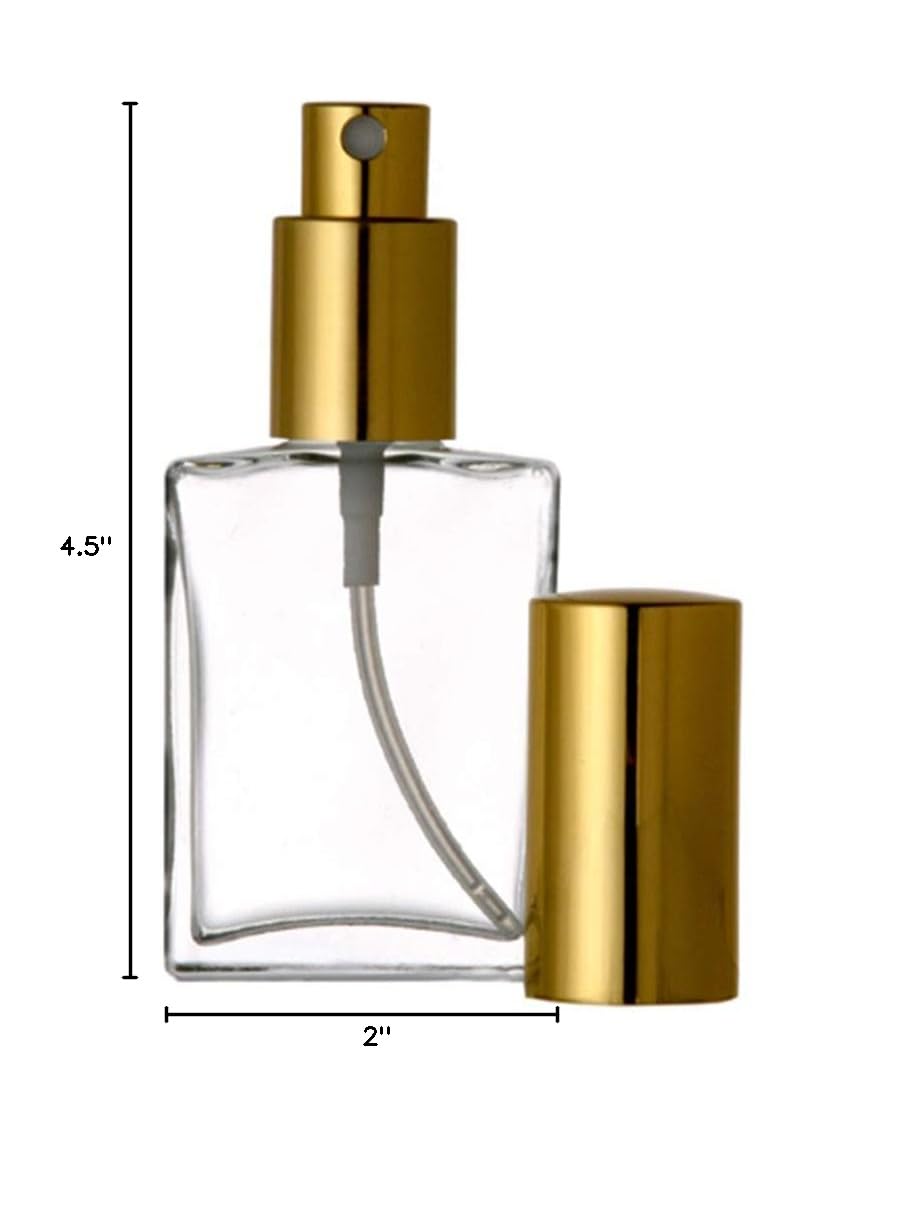 12 Pack Fine Mist Glass Spray Bottles - 2 oz Gold Perfume Atomizer for Essential Oils, Cologne & Aromatherapy | Wholesale Bulk Quantity | Perfect for Travel, Home & Salon Use