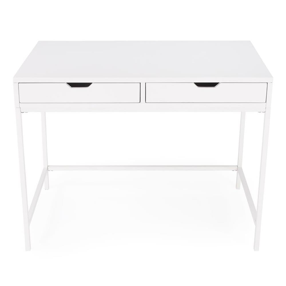 White Modern Desk with Drawers for Home Office & Study