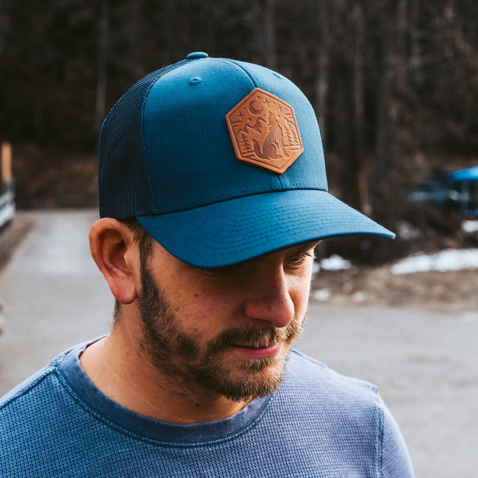 Howling Wolf Trucker Hat for Men & Women - Adjustable Snapback Cap for Outdoor, Hiking, and Casual Wear