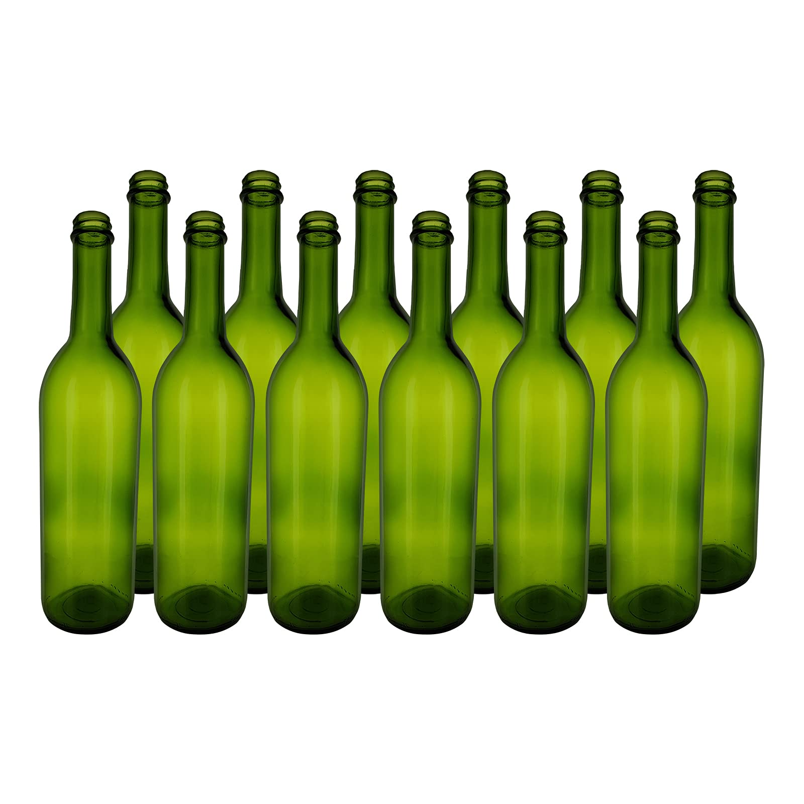 Home Brew Ohio Green 750ml Bordeaux Wine Bottles with Screw Caps - Case of 12 (12-Pack) - Perfect for Home Brewing, Craft Beer, Mead, and Wine Storage
