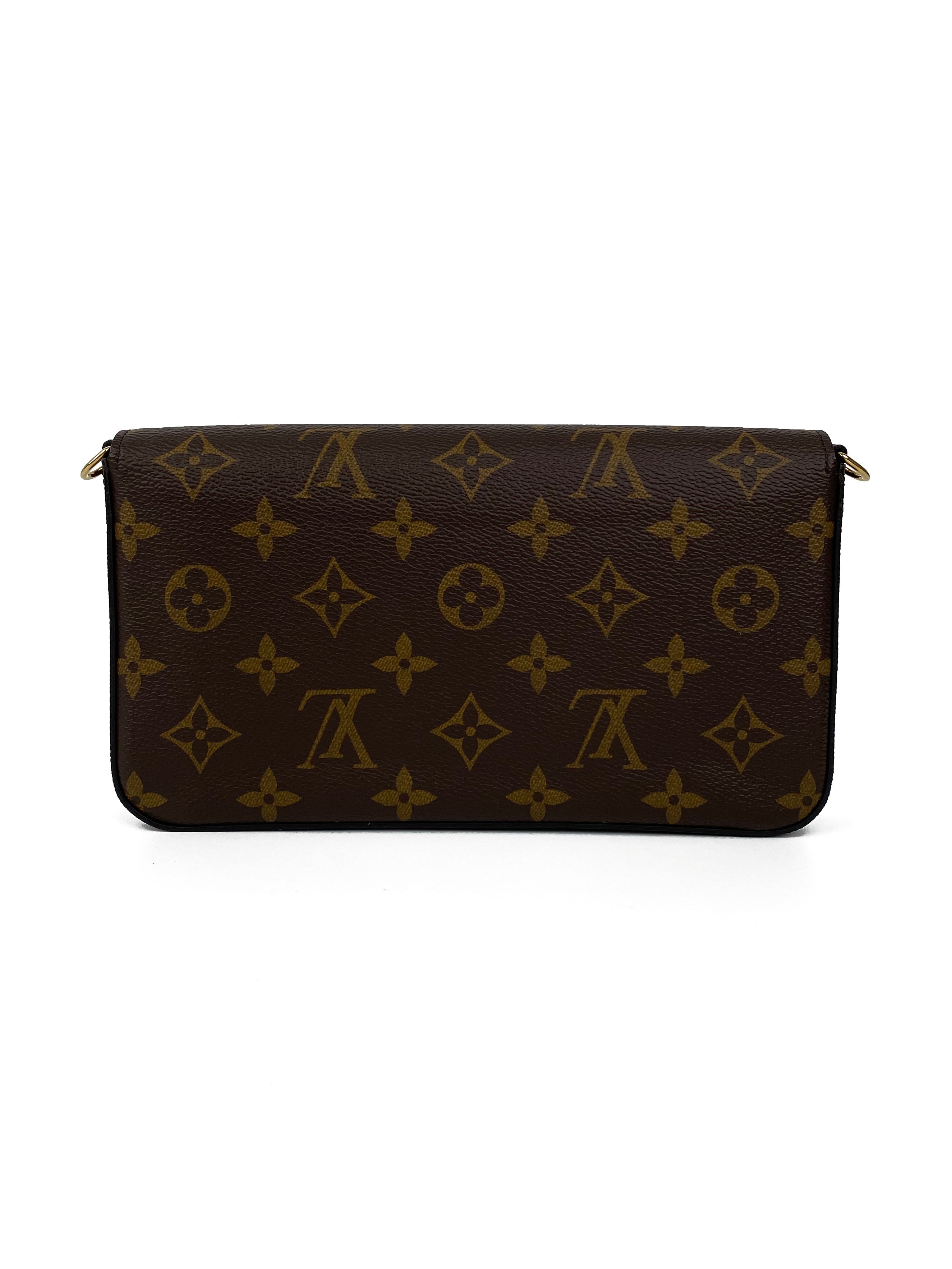 Authentic Louis Vuitton Monogram Felicie Pochette Crossbody Bag - Luxury Designer Wallet on Chain for Women, Perfect for Evening Parties & Date Nights