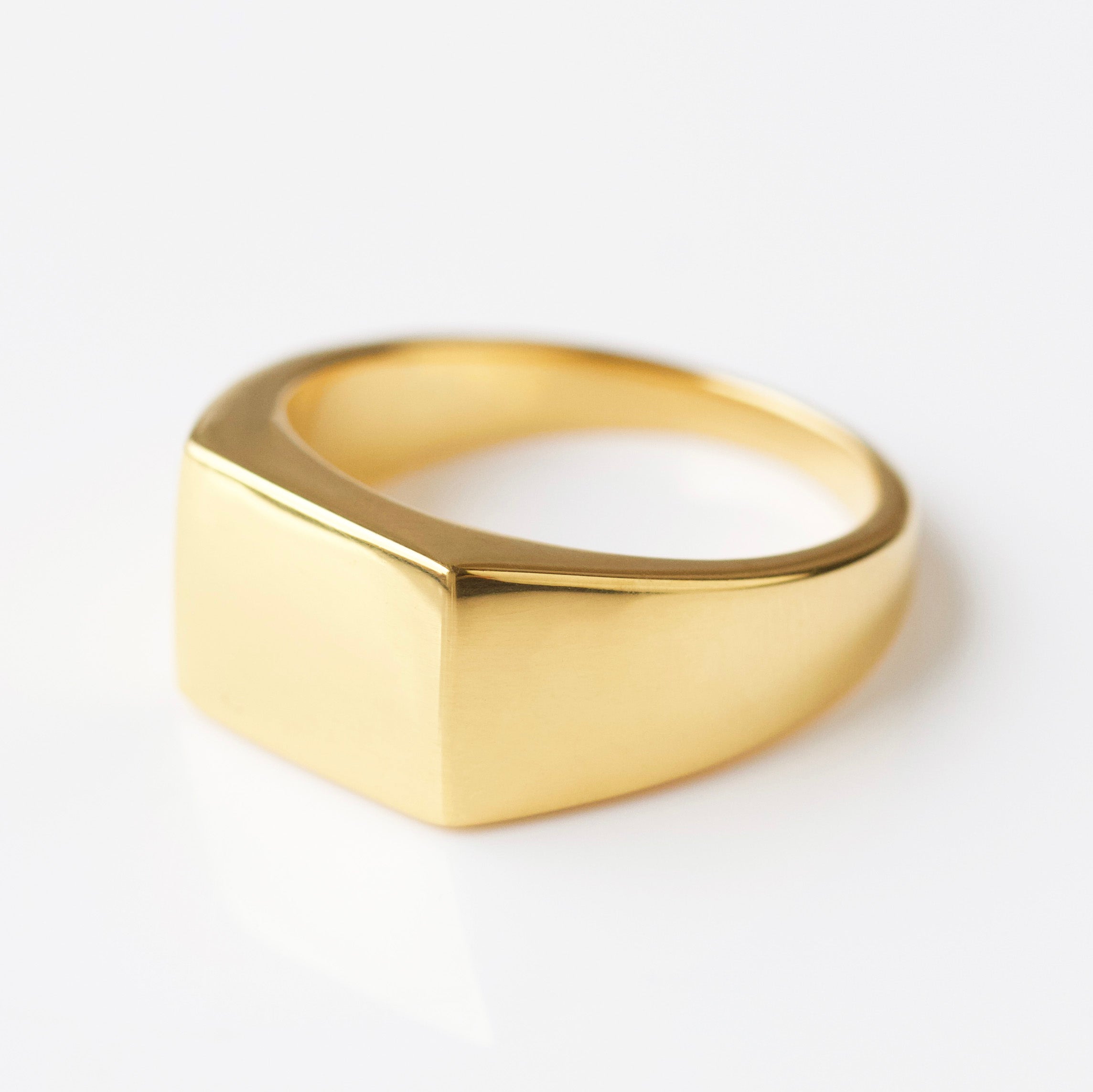 Men's Sterling Silver Square Signet Ring for Engraving - Classic & Elegant Jewelry Gift for Him - Perfect for Weddings, Anniversaries & Special Occasions