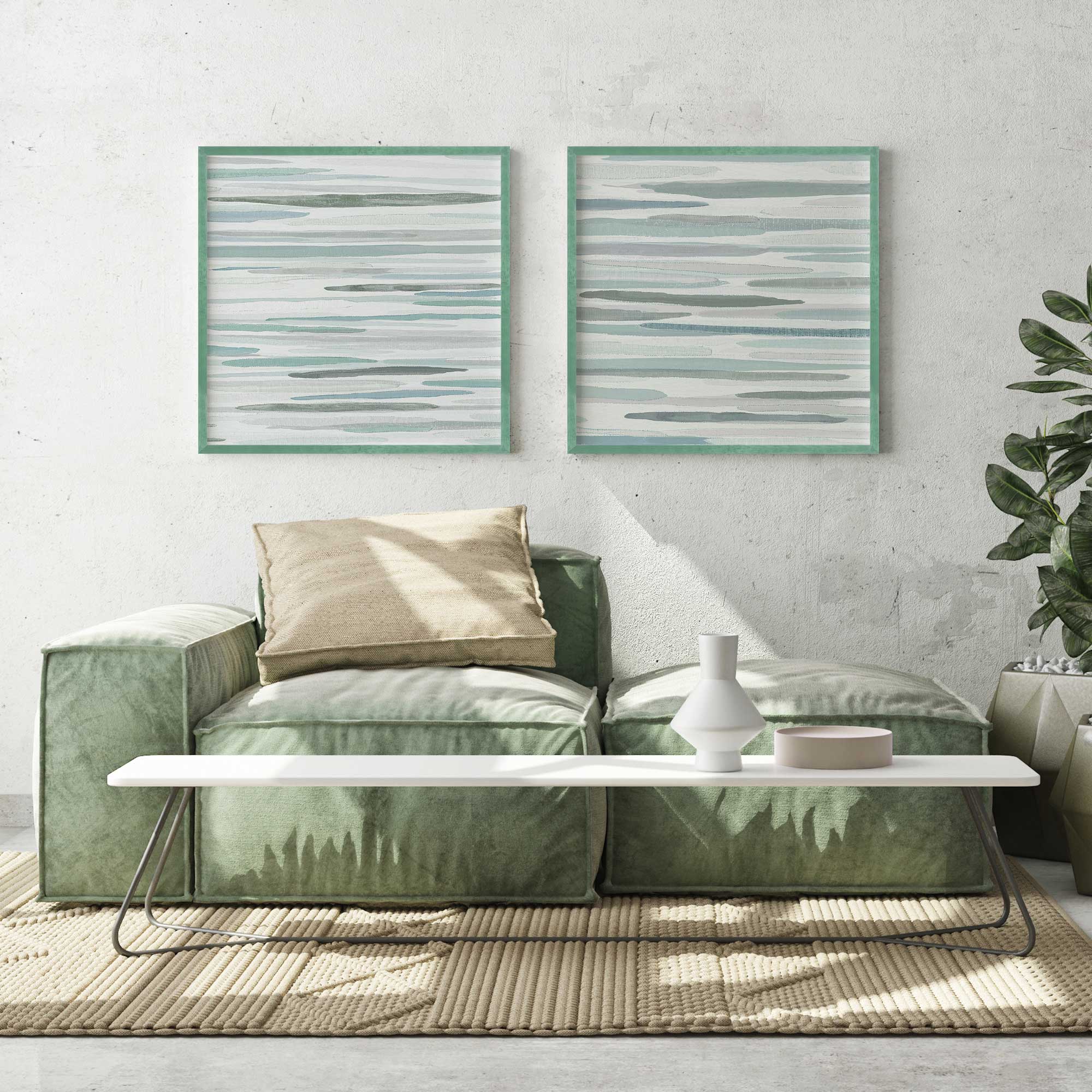 Cresting Calm Set of 2 Wall Art Prints on Archival Matte Paper - Coastal Beach Decor for Living Room, Bedroom & Office
