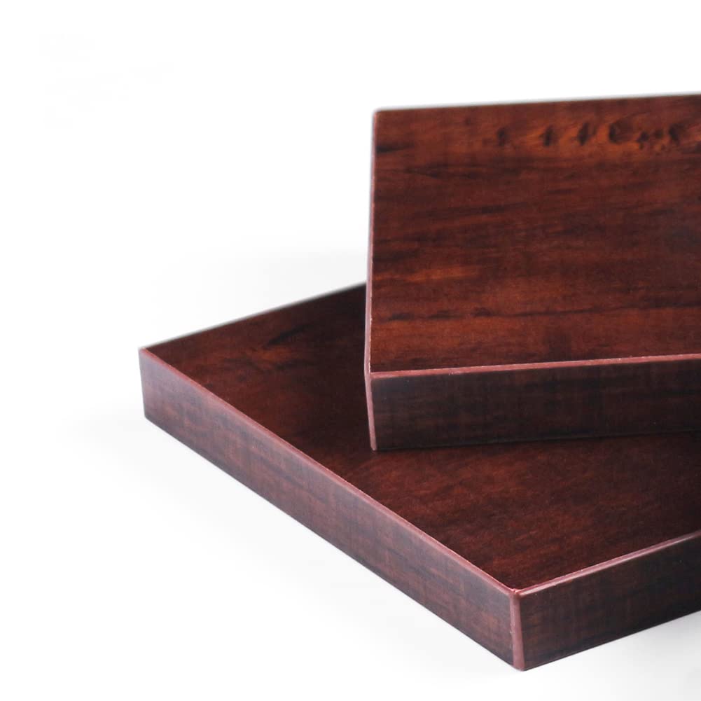 Floating Wall Shelves Set of 2 - Rustic Cherry Walnut Wood Display Shelf - 11.8
