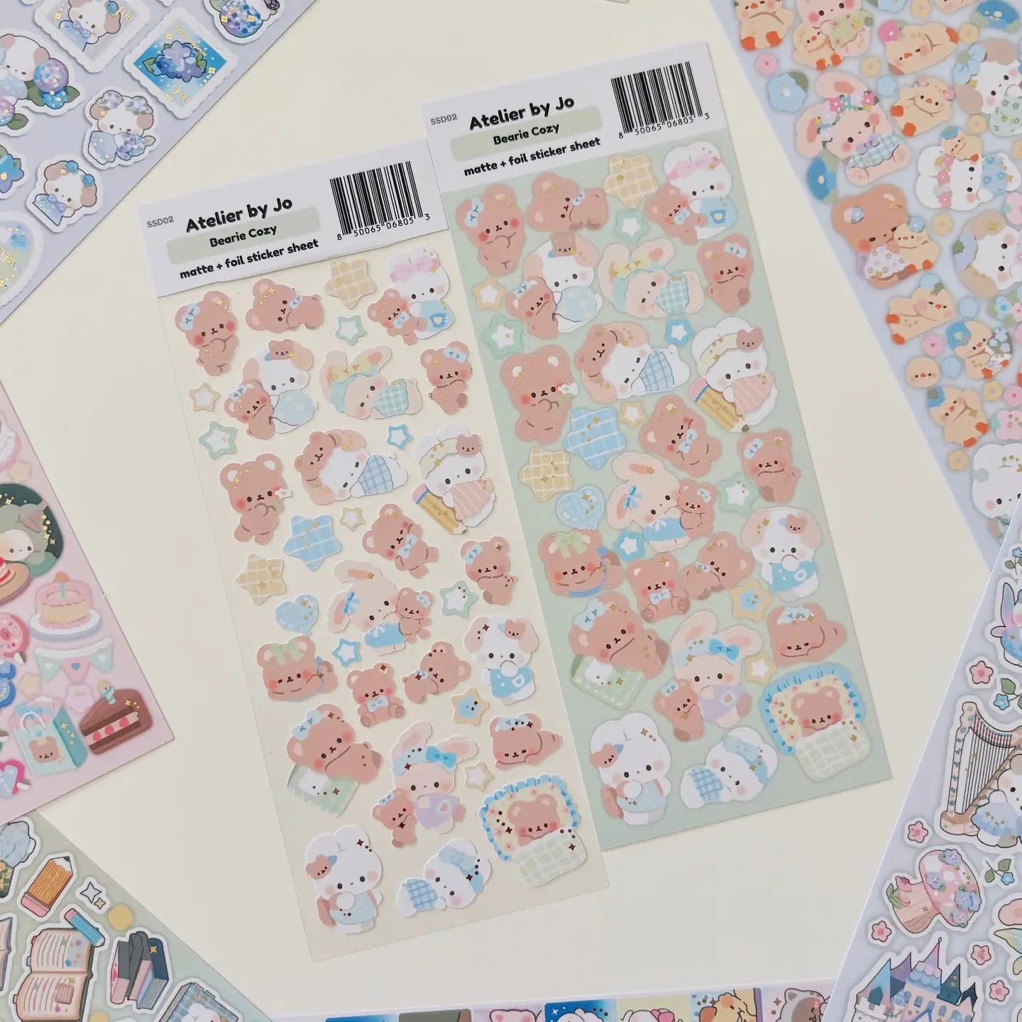Bearie Cozy Sticker Sheet - Cute Cartoon Animal Stickers for Scrapbooking, Journals, Planners & DIY Crafts - Waterproof Vinyl Decals for Laptops, Phones & Water Bottles