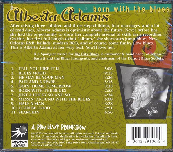 Alberta Adams Born With The Blues CD | Authentic Blues Music Album | Perfect for Blues Lovers, Music Collectors & Relaxing Evenings
