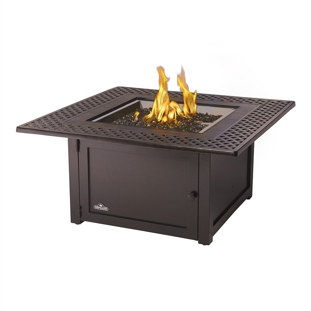 Napoleon Kensington Square Outdoor Fire Table - Propane Fire Pit for Patio, Deck, Backyard & Garden - Weather-Resistant & Stylish Design for Relaxing Evenings