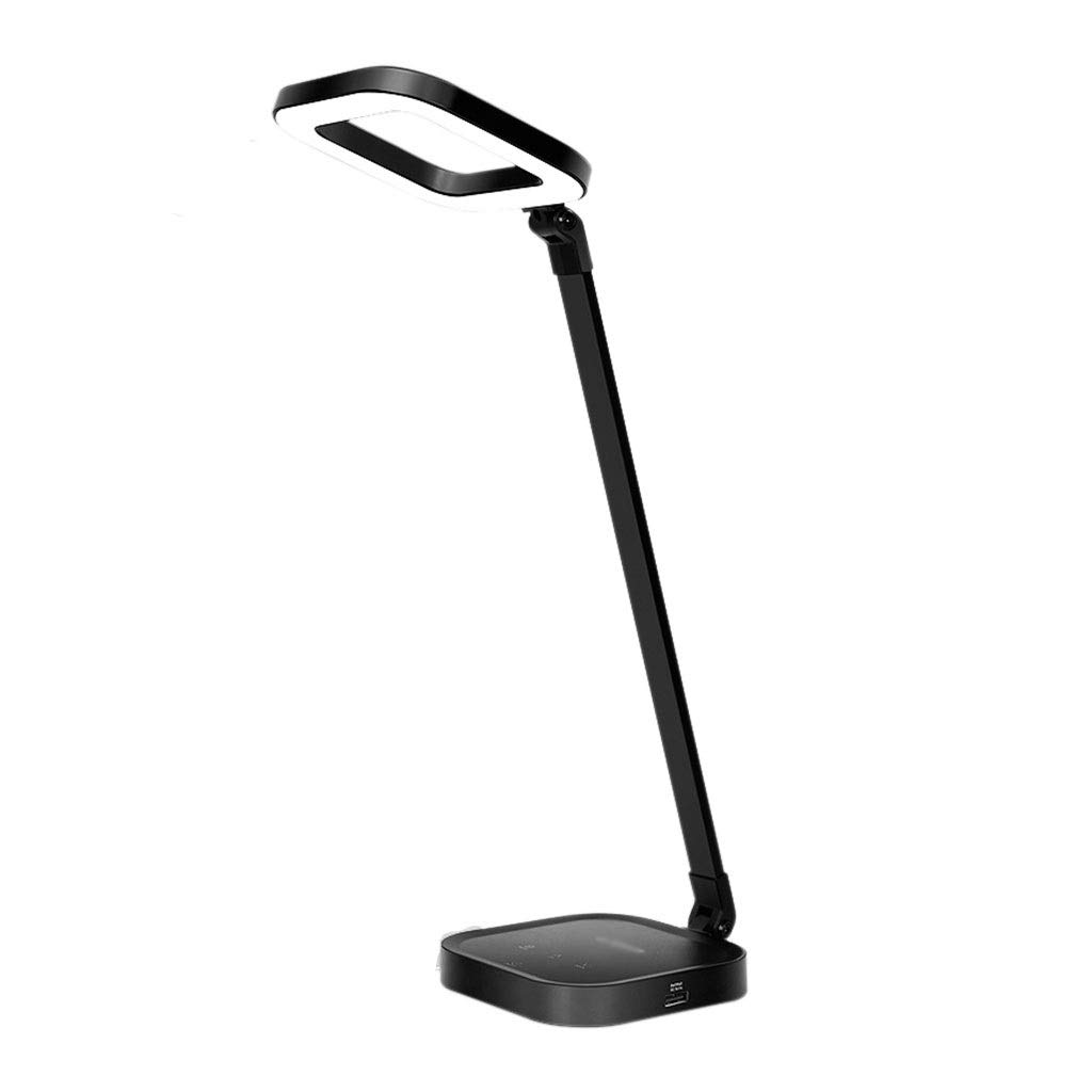 TOMYEUS LED Ring Desk Lamp - Adjustable Eye Protection Study Light for College Dorm, Home Office & Bedroom - Foldable Design for Reading, Writing & Nightstand Use