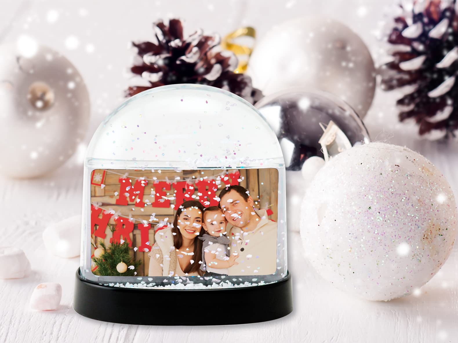 Neil Enterprises Inc. Clear Horizontal Photo Snow Globe - Case of 36 - Perfect for Weddings, Birthdays & Home Decor - Bulk Party Favors & Gift Ideas