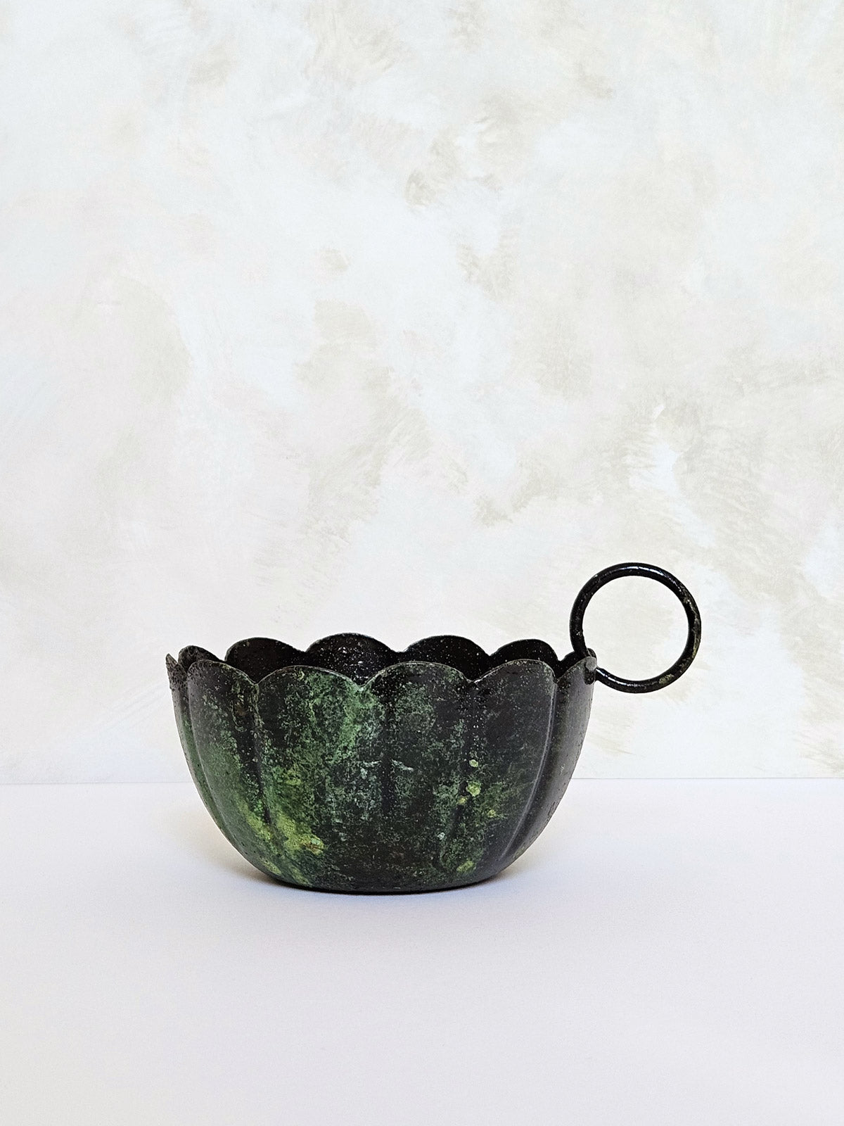 Vintage Moss Candle Holder - Scallop Edge Rustic Home Decor for Table Centerpiece, Wedding, Farmhouse & Boho Style Interior Design