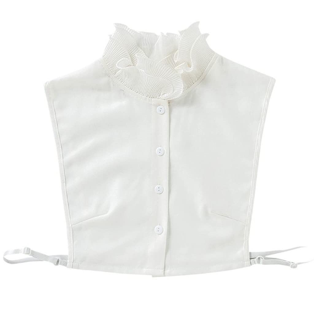 Women's Sweet Layered Agaric Ruffles Fake Collar Detachable Shirt - Fashionable Stand Collar for Blouses & Dresses (Office, Party, Wedding, Casual Wear)