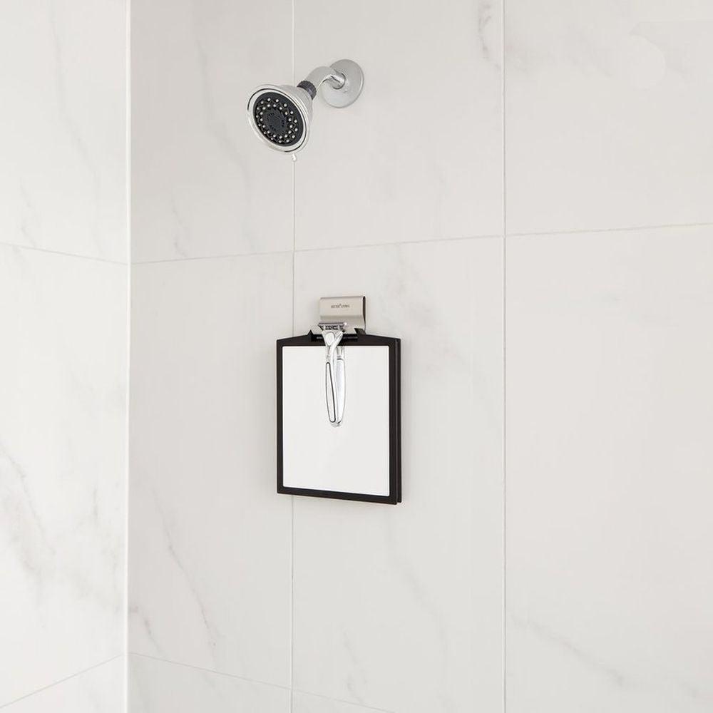 Doppio 3x Magnification Double Sided Fog-Free Shower Shaving Mirror - Black - Perfect for Bathroom, Gym & Travel Use