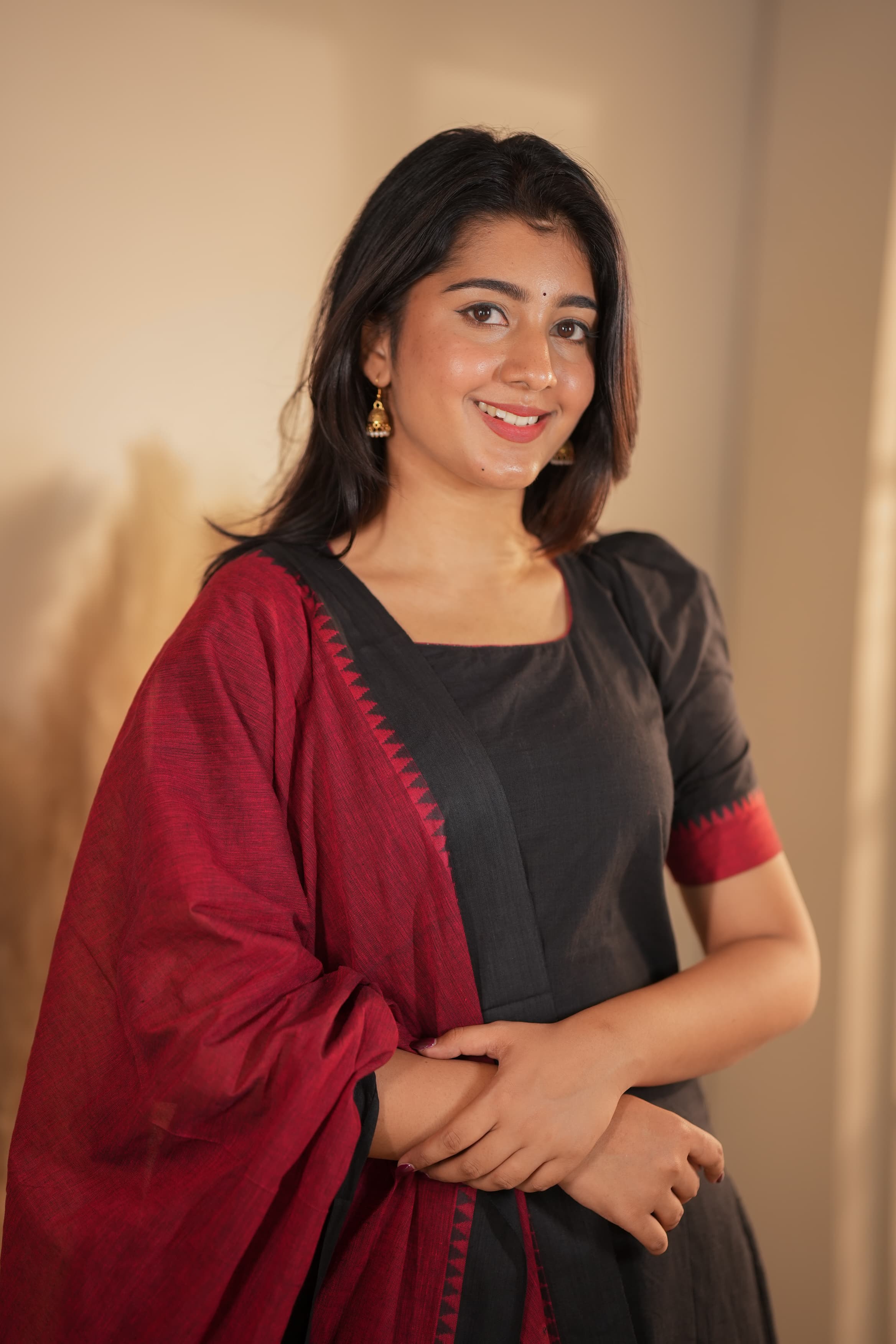 DD629 Deepika Pure Handloom Cotton Kurti - Women's Traditional Indian Tunic Top for Casual Wear & Festive Occasions
