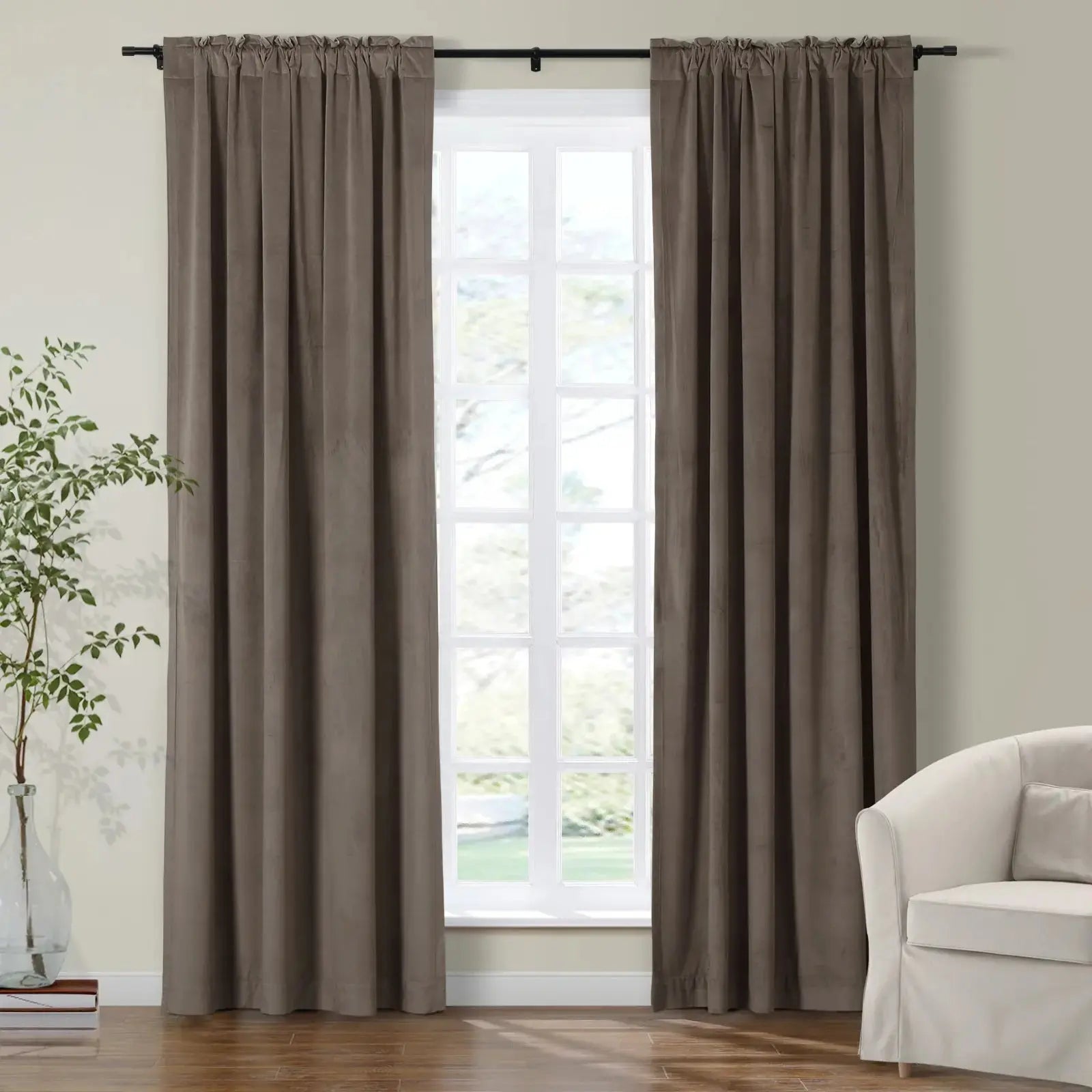 Luxury Birkin Velvet Curtains - Soft Blackout Drapes for Living Room & Bedroom - Premium Soundproof Thermal Insulated Window Treatments for Home Decor