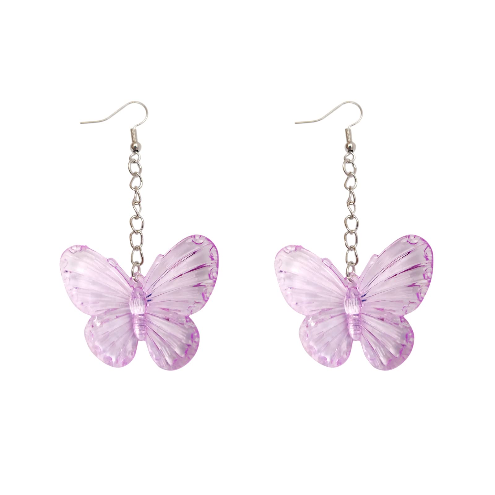 ROSTIVO Purple Resin Butterfly Dangle Earrings for Women & Girls - Cute Handmade Jewelry for Parties, Weddings & Everyday Wear
