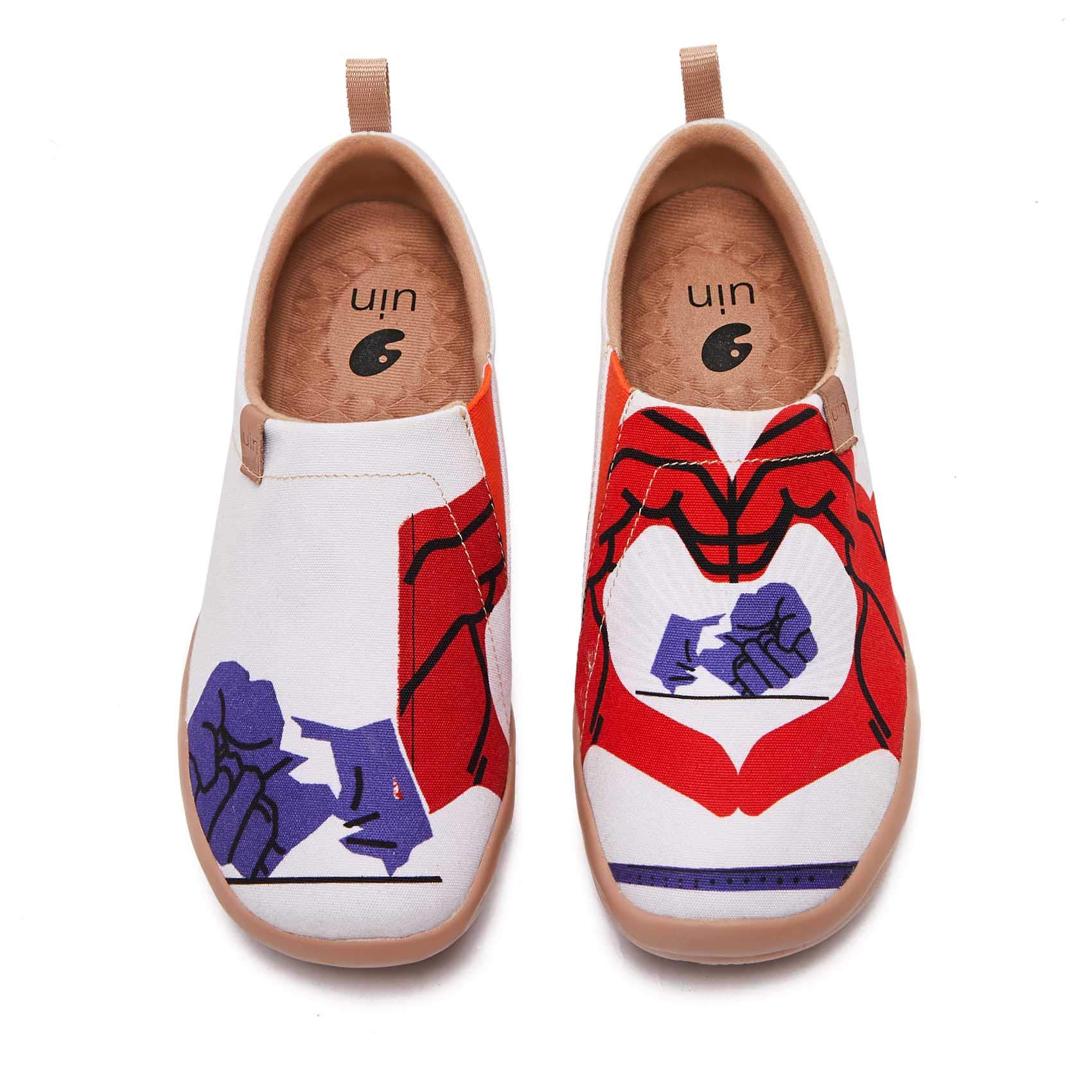 UIN Women's Slip-On Sneakers - Comfortable Knit Loafers with Artistic Painting | Soft Walking Shoes for Women | Perfect for Casual Outings, Travel & Everyday Wear