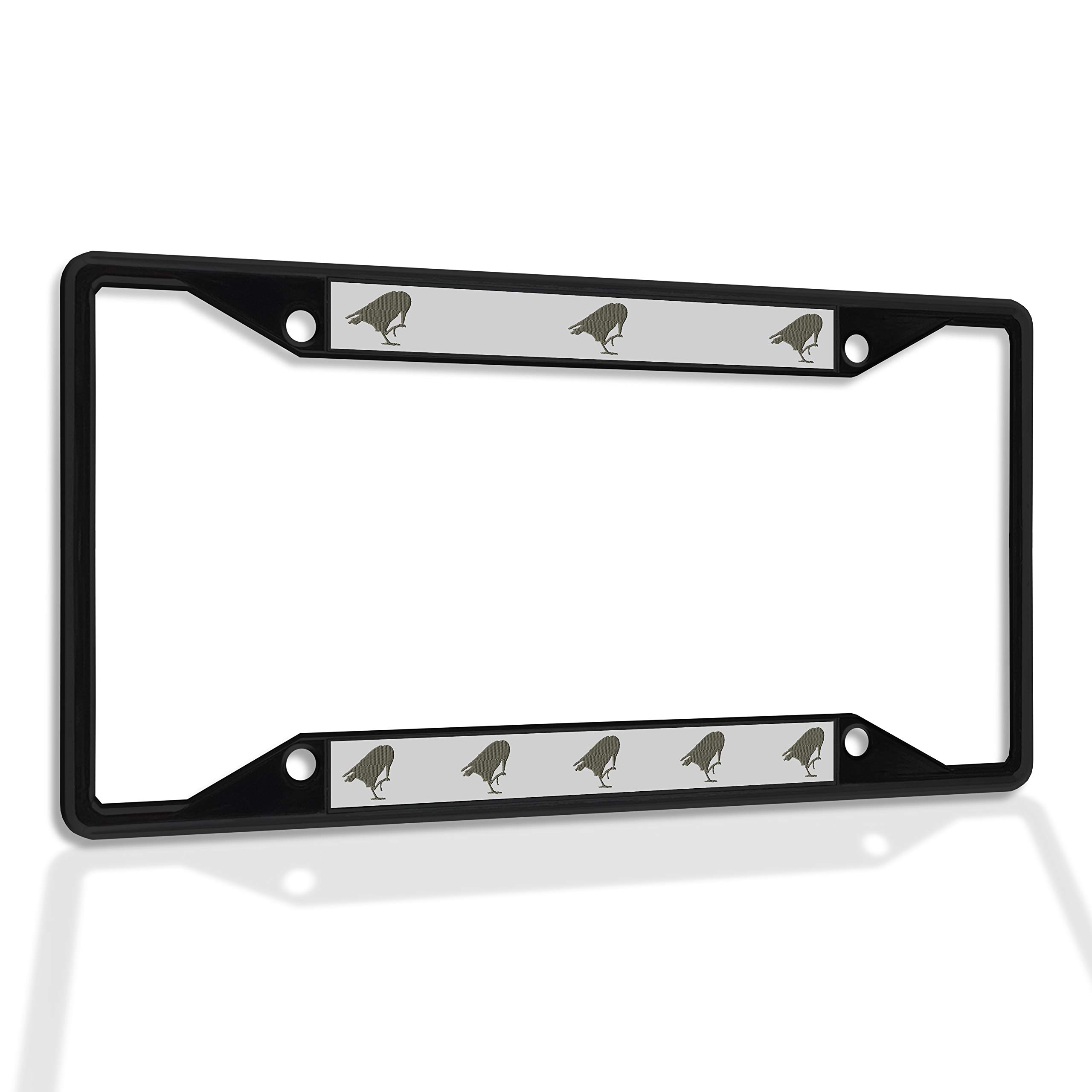 Premium Metal Insert License Plate Frame - Weatherproof & Durable Car Accessory (Black, 4 Holes, Solid Insert) - Perfect for Cars, Trucks & SUVs - Enhances Vehicle Style & Protection