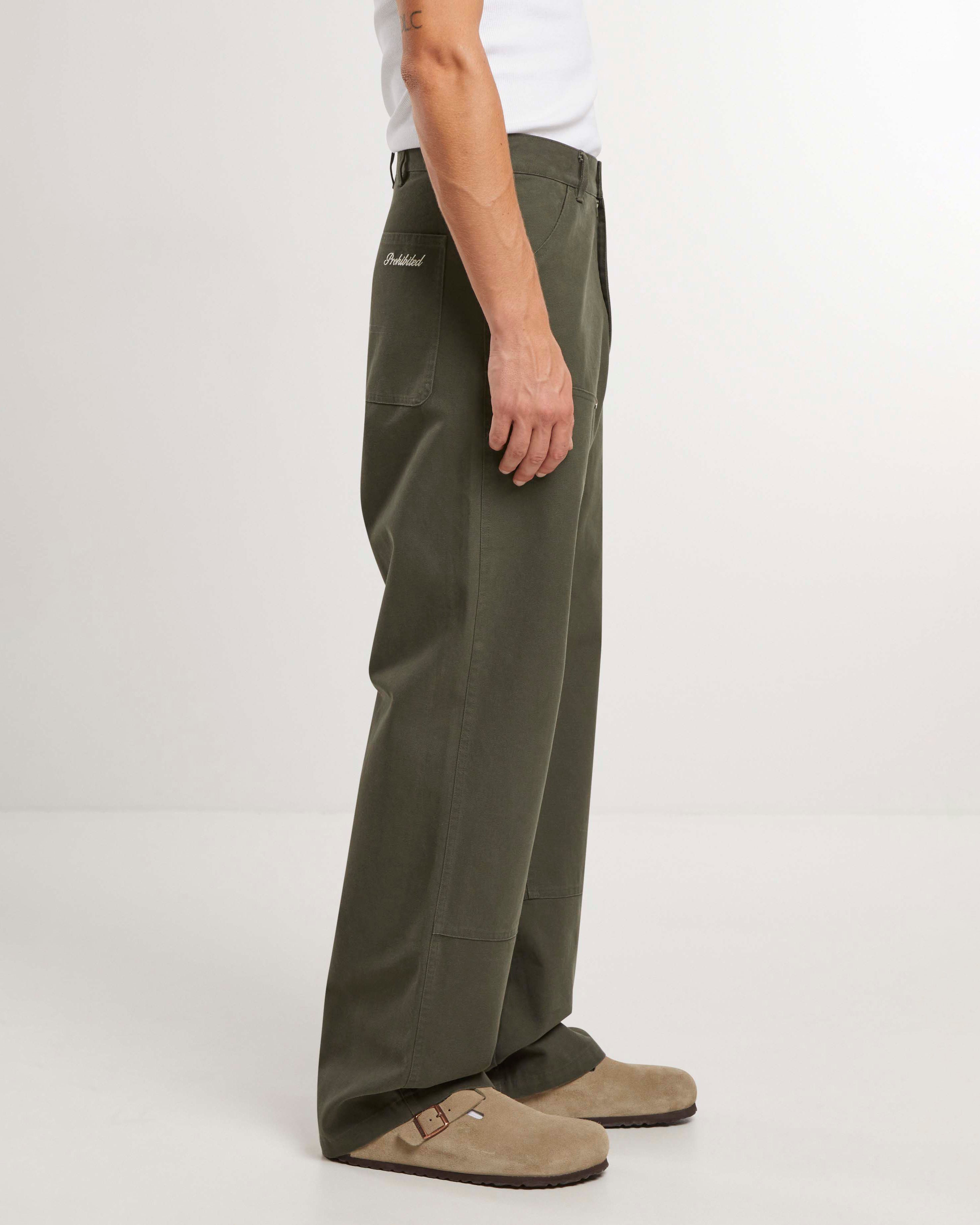 East Ham Carpenter Pants for Men - Durable Work Pants in Green | Comfortable & Functional Workwear for Construction, Carpentry & Outdoor Activities