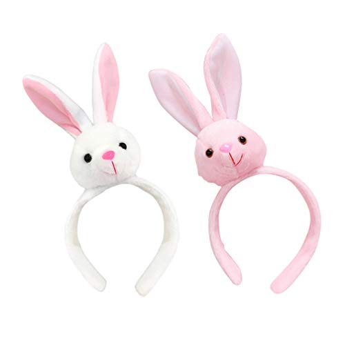 FOMIYES 2Pcs Cute Bunny Ears Headbands for Women & Kids - Soft Rabbit Ear Hair Hoops for Easter Party, Cosplay, Halloween Costume Accessories - Perfect for Festive Celebrations, Photo Shoots & Dress-Up Play