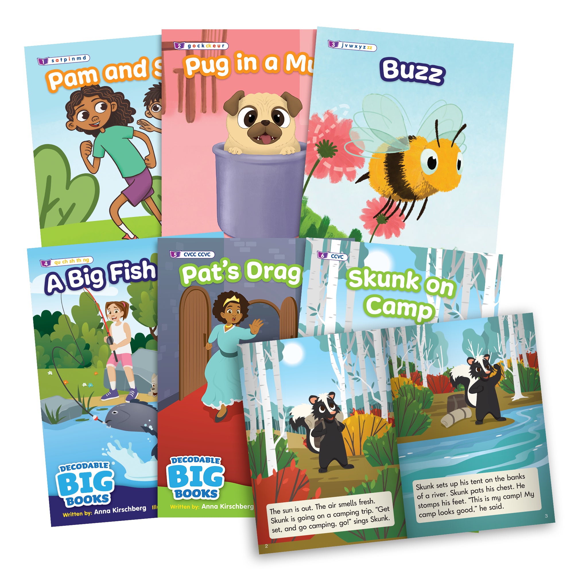Beanstalk Books 6-Piece Decodable Big Books Fiction Set for Early Reading | Phonics Learning Resources for Kindergarten & 1st Grade | Perfect for Classroom & Homeschool Reading Activities