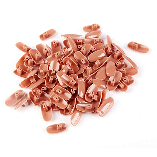 Kyerivs 200 Pcs Acrylic False Nails Tips - Brown Fake Nails for Practice, Hand Replacement & Nail Art Training | Manicure Tools with Removable Tips | Perfect for Salon Professionals & DIY Nail Enthusiasts