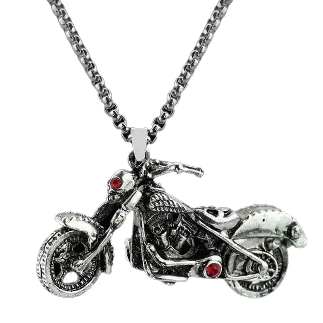 GoSteel Men's Ghost Rider Racing Motorcycle Pendant - Stylish Biker Jewelry for Motorcycle Enthusiasts & Riders - Perfect for Gifts & Bike Events