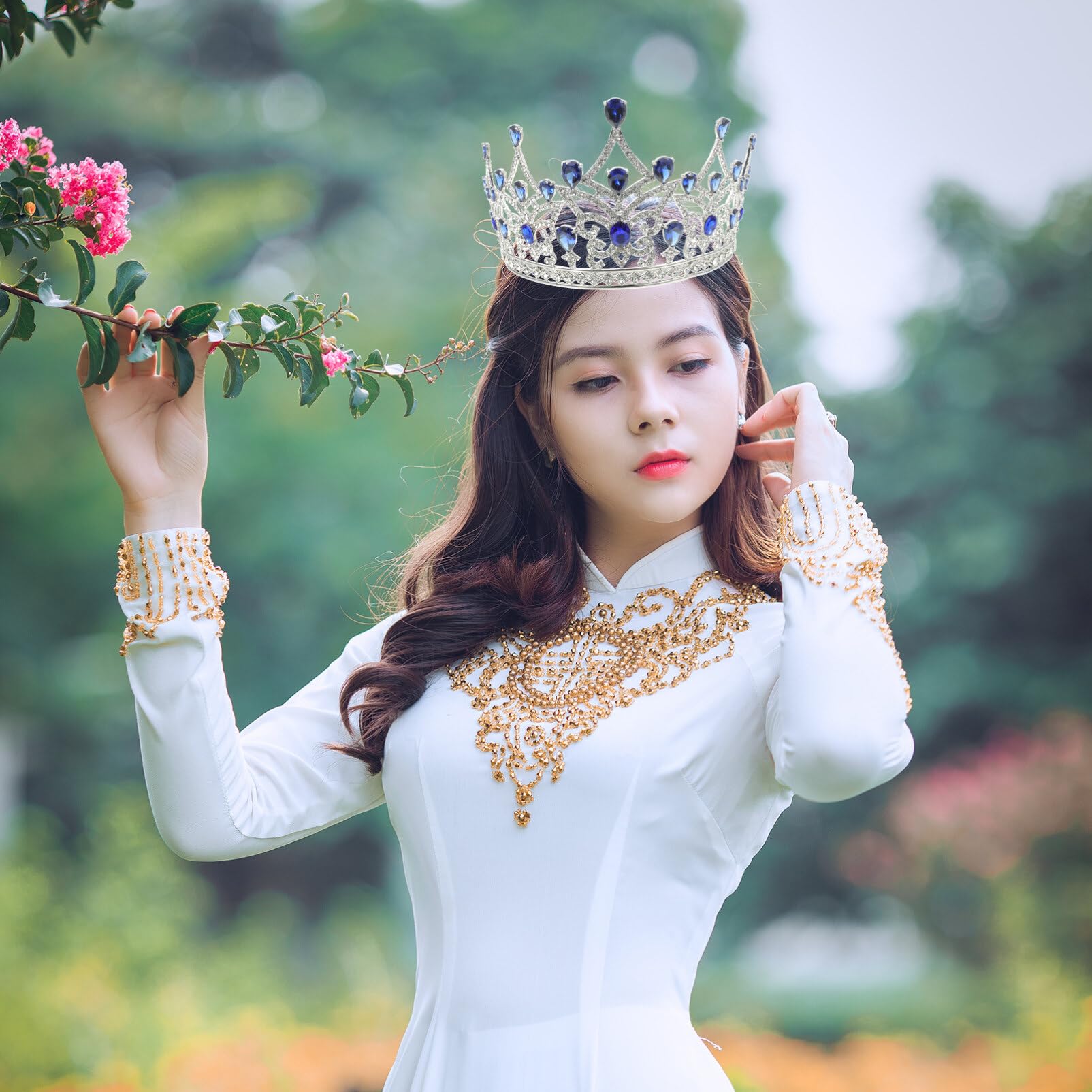 Amosfun Crown Hair Jewelry for Women - Elegant Bridal Hair Accessories, Wedding Headband, Birthday & Cosplay Accessories with Oversized Zircon Design | Perfect for Weddings, Parties, Prom, and Special Occasions