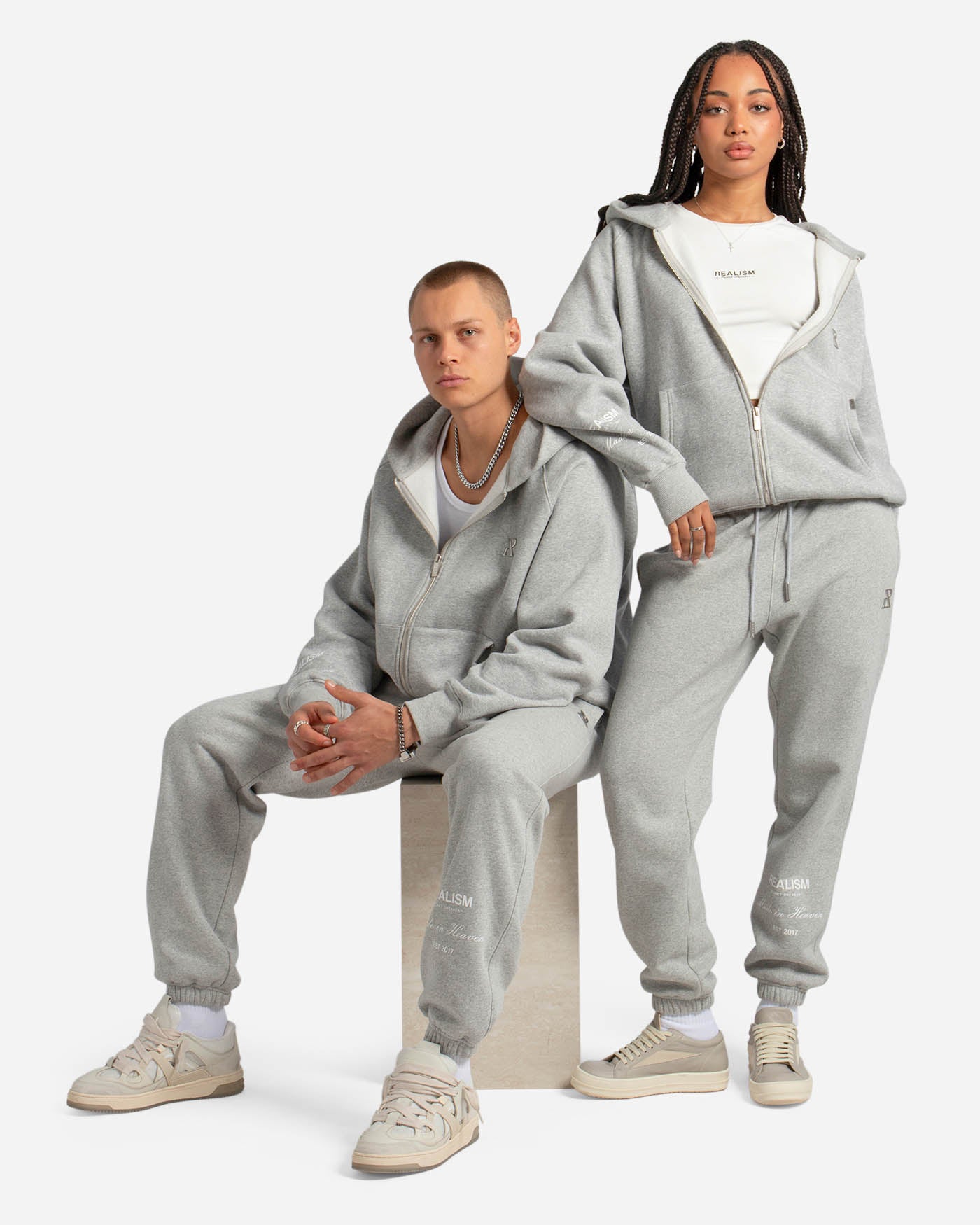 SSS Realism Radiant Zip Hoodie - Grey Marle - Comfortable & Stylish Pullover for Men & Women - Perfect for Casual Wear, Gym, and Outdoor Activities