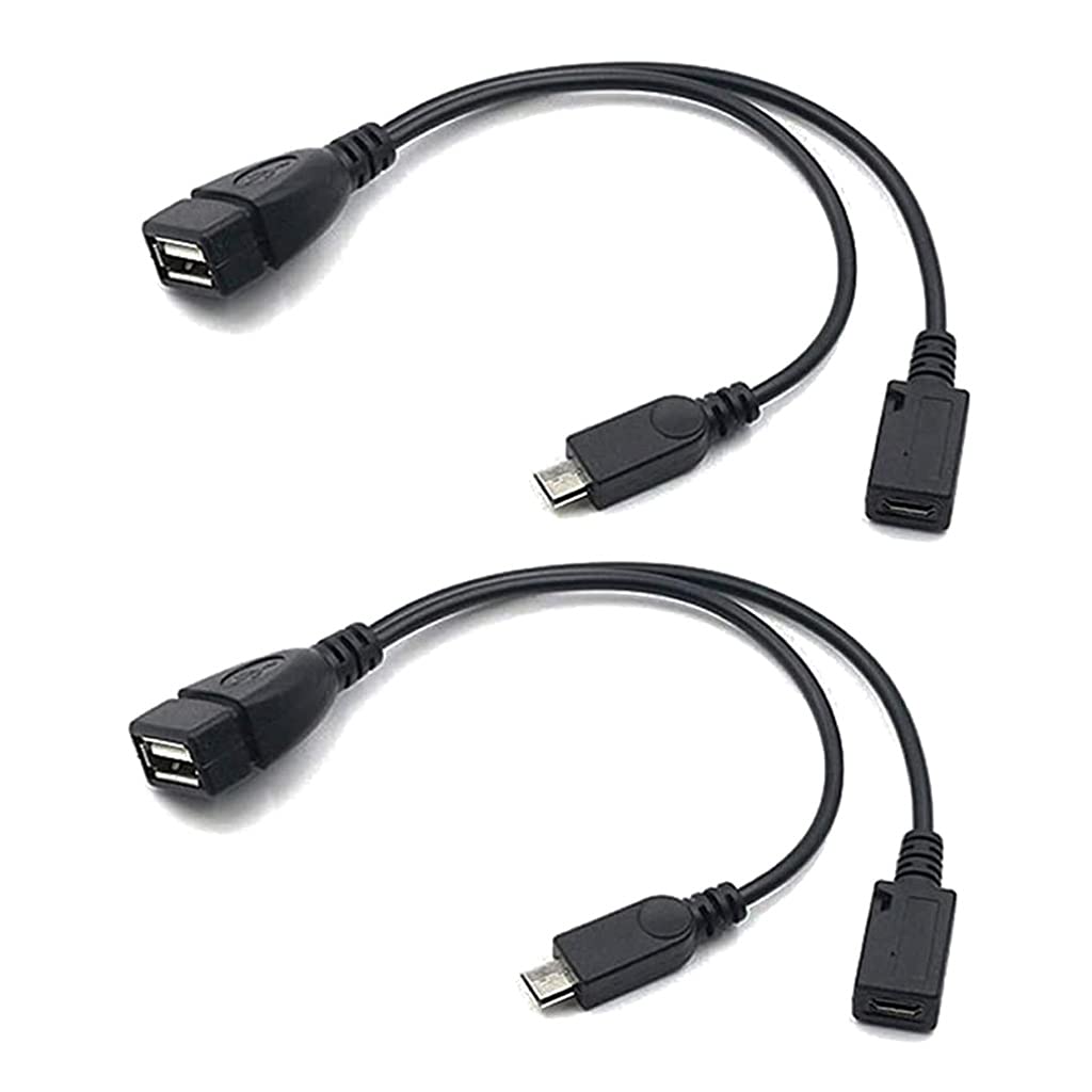 2-in-1 OTG Micro USB Splitter Adapter - Connect Card Reader for Android Phones