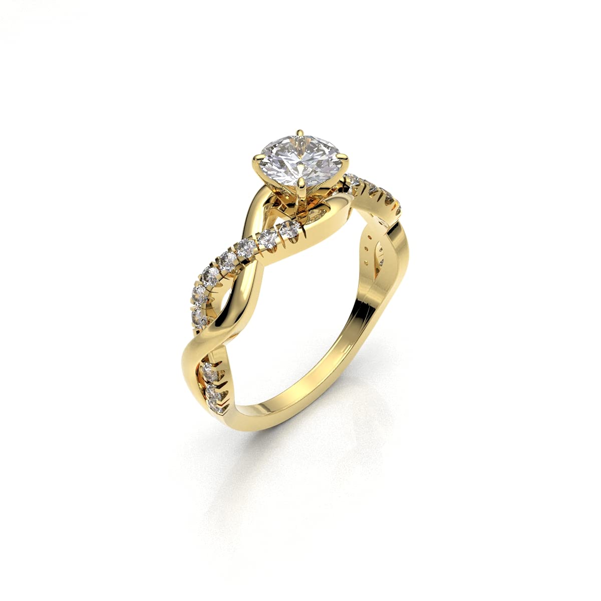 0.70ct Certified Solitaire Diamond Engagement Ring in 14K White Gold - 0.55ct Center Stone, Split Shank Setting, Infinity Wedding Band for Women (Color HI, Clarity I1/I2) - Perfect for Proposals, Anniversaries & Romantic Occasions