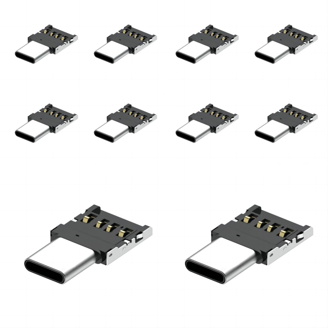 Chenyang USB C OTG Adapter - USB C Male to USB 2.0 Female Converter - Ultra Mini 10 Pack for Smartphones, Tablets & Laptops - Perfect for Data Transfer, Charging & Device Connectivity