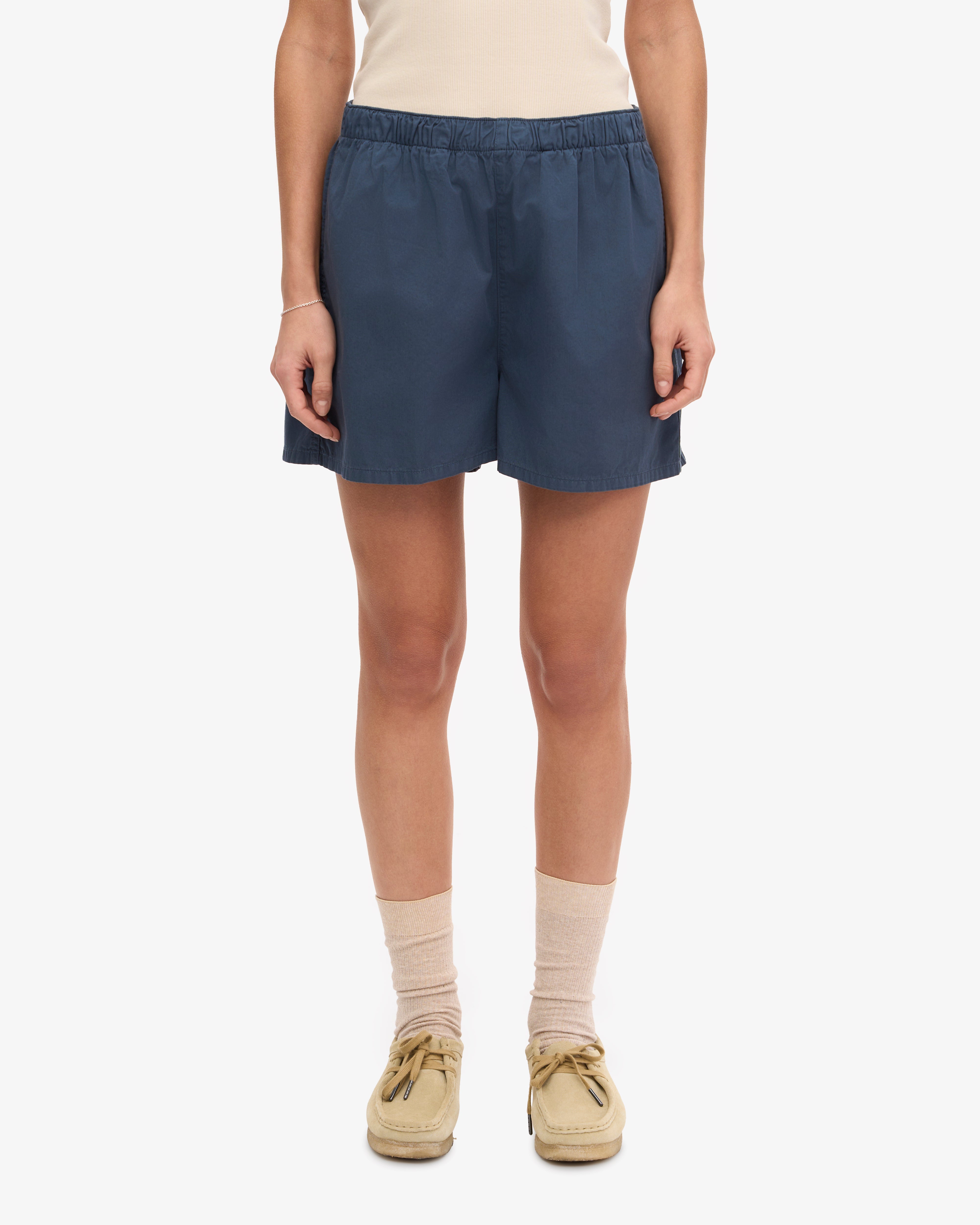 Organic Cotton Women's Twill Shorts - Petrol Blue | Comfortable Casual Wear for Summer, Travel & Outdoor Activities