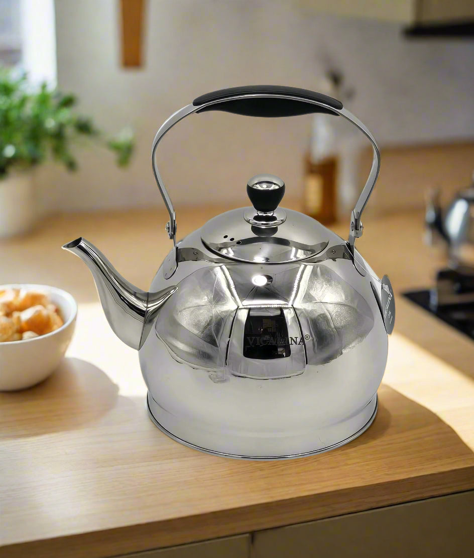 2.8L Stainless Steel Tea Kettle with Whistle - Fast Boiling Water Pot for Stovetop, Perfect for Home, Office & Camping Use