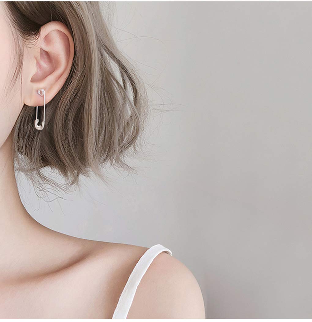 Reffeer Solid 925 Sterling Silver Hoop Earrings - Cute Paper Clip Style Cartilage Earrings for Women | Perfect for Everyday Wear, Parties & Gifts