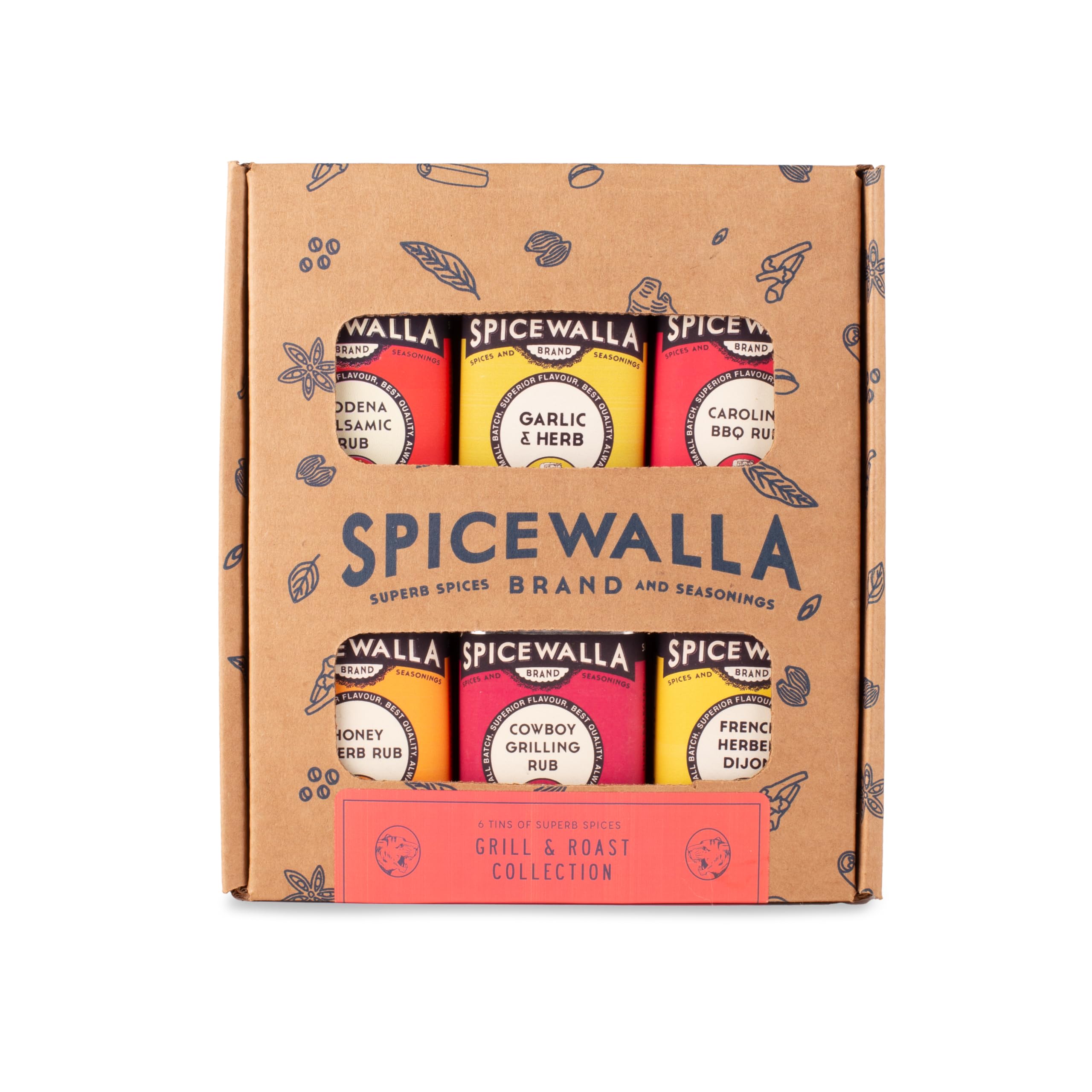 Spicewalla Grill Seasoning 6 Pack - Premium BBQ Spice Rubs for Steak, Chicken, Pork & Vegetables | All-Purpose Grilling Seasoning Set | Perfect for Backyard BBQs, Camping & Outdoor Cooking