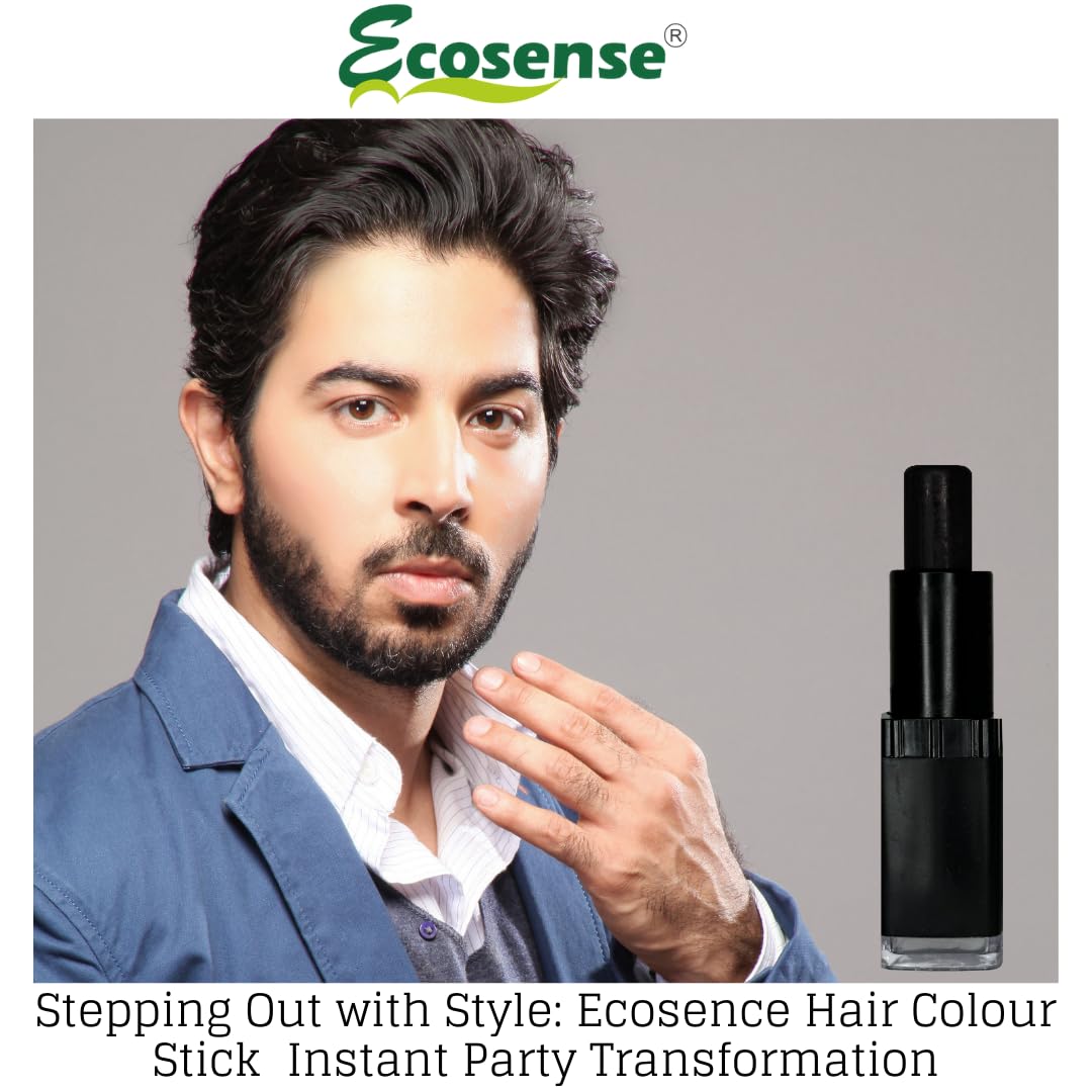 ECOSENSE Temporary Hair Color Stick Combo - Black & Blonde | Root Touch Up for Gray Hair | Quick & Mess-Free Hair Dye | 4g Each | Perfect for Travel, Parties, and Daily Gray Coverage