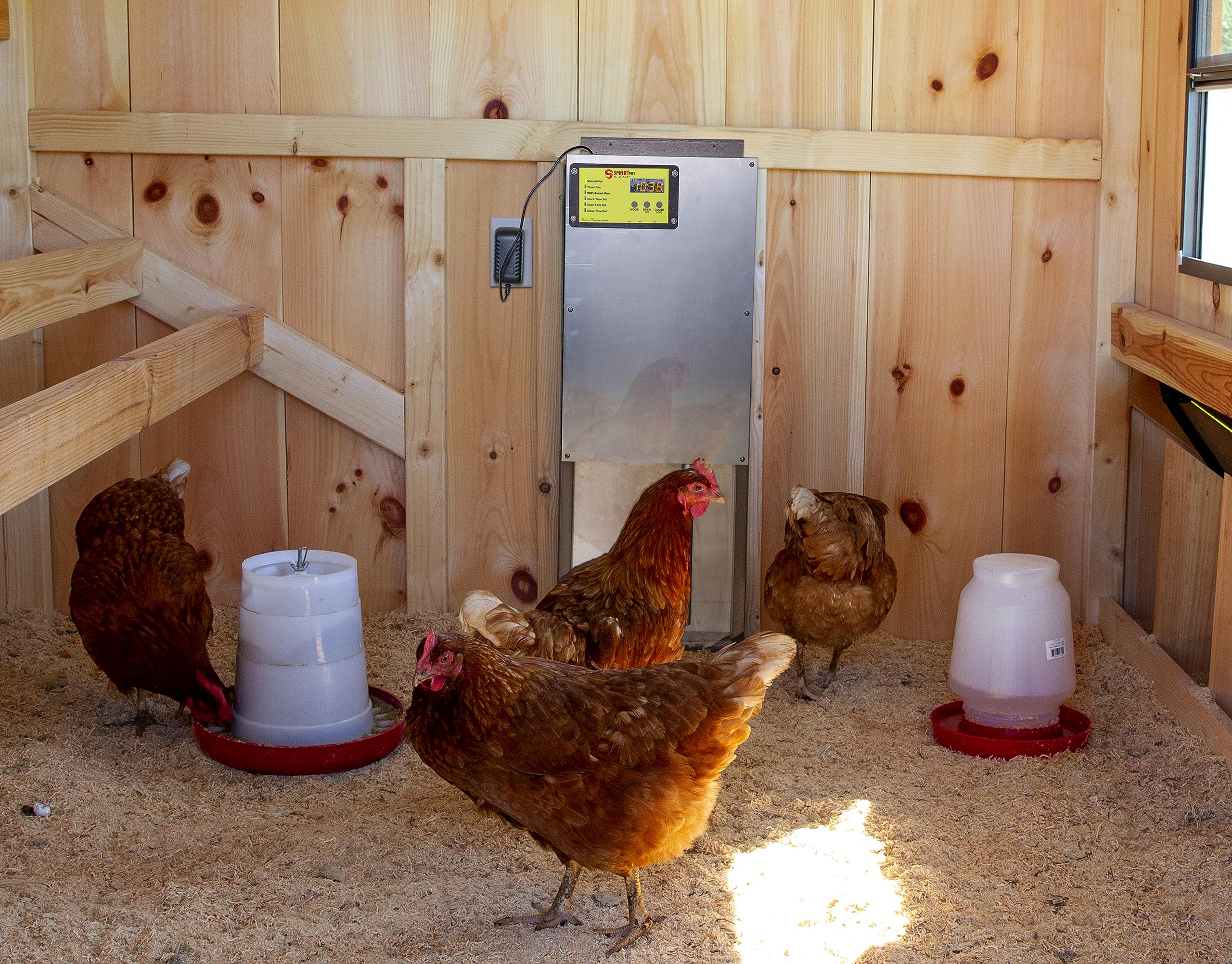 Automatic Chicken Coop Door - Heavy-Duty Aluminum, Waterproof, Timer & Light Sensor, Predator Proof, Easy Install, Solar/Battery Powered (11