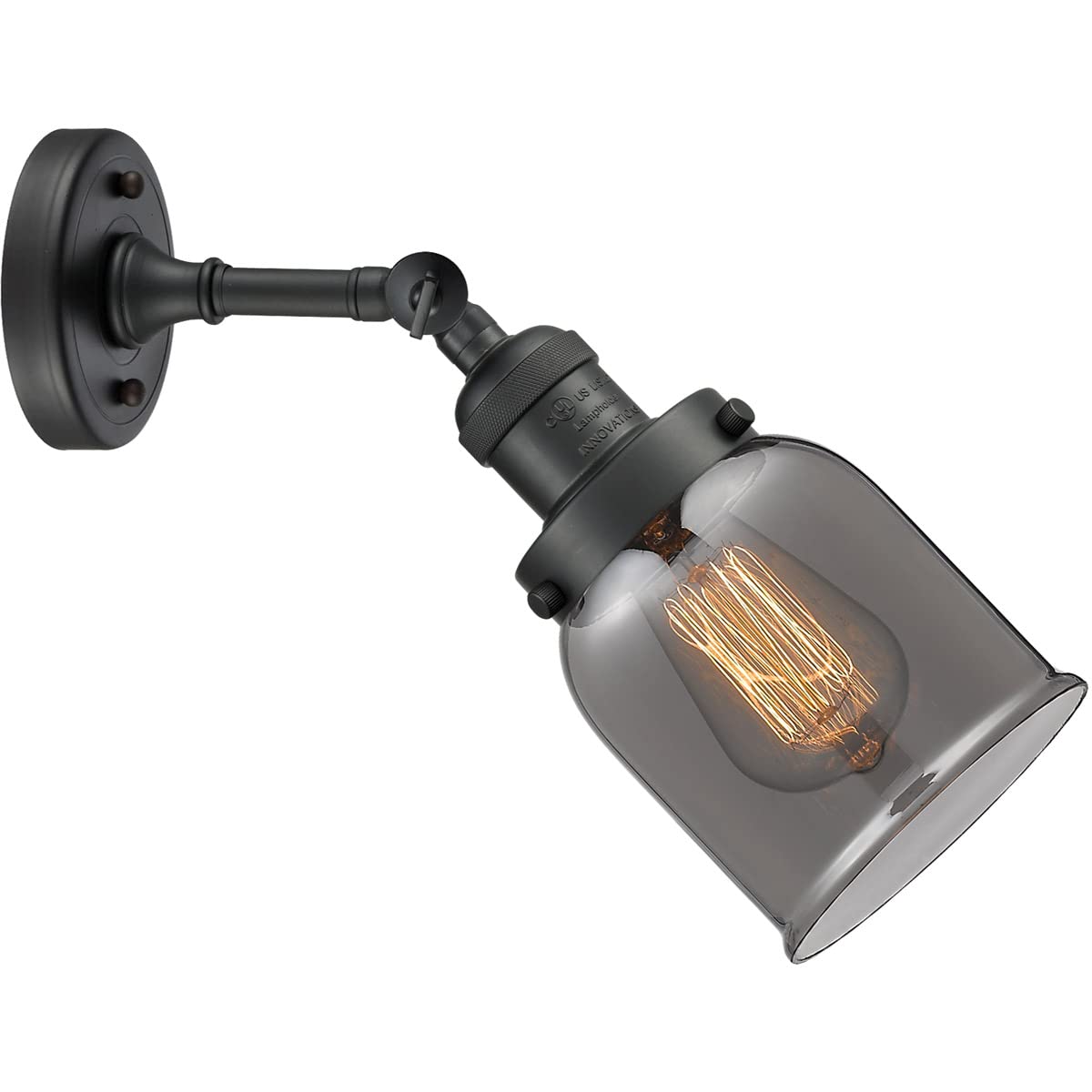 Innovations INNO203-BK-G53-LED Black LED Wall Sconce Light Fixture - Modern Indoor/Outdoor Lighting for Bedroom, Hallway, Patio & Porch
