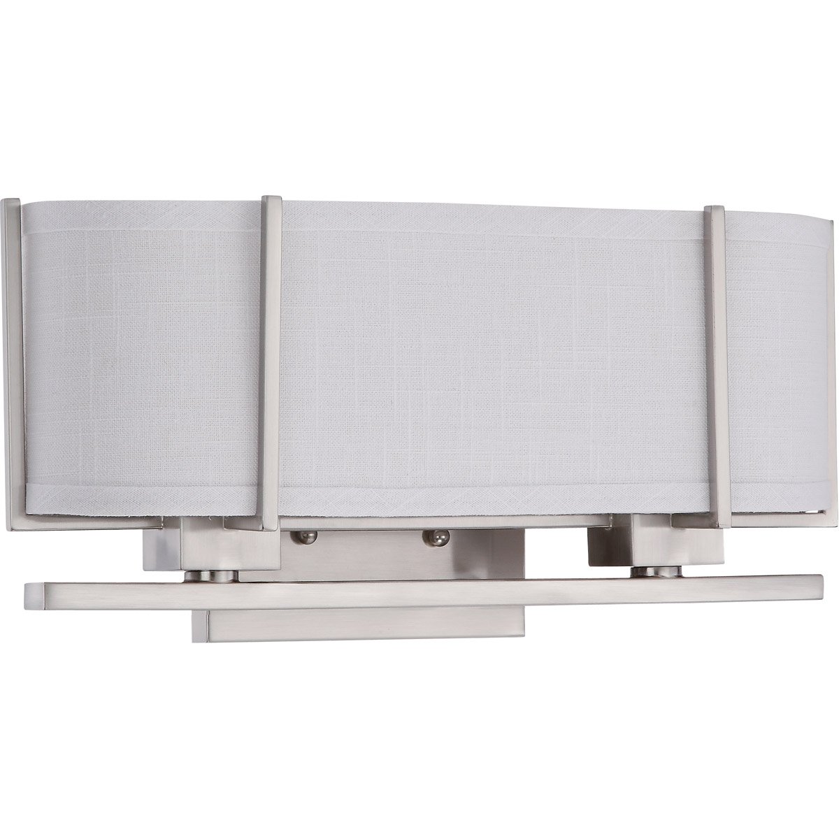 Brushed Nickel 2-Light Bathroom Vanity Fixture - 17 Inch Medium Base, 120W - Perfect for Modern Bathrooms & Powder Rooms
