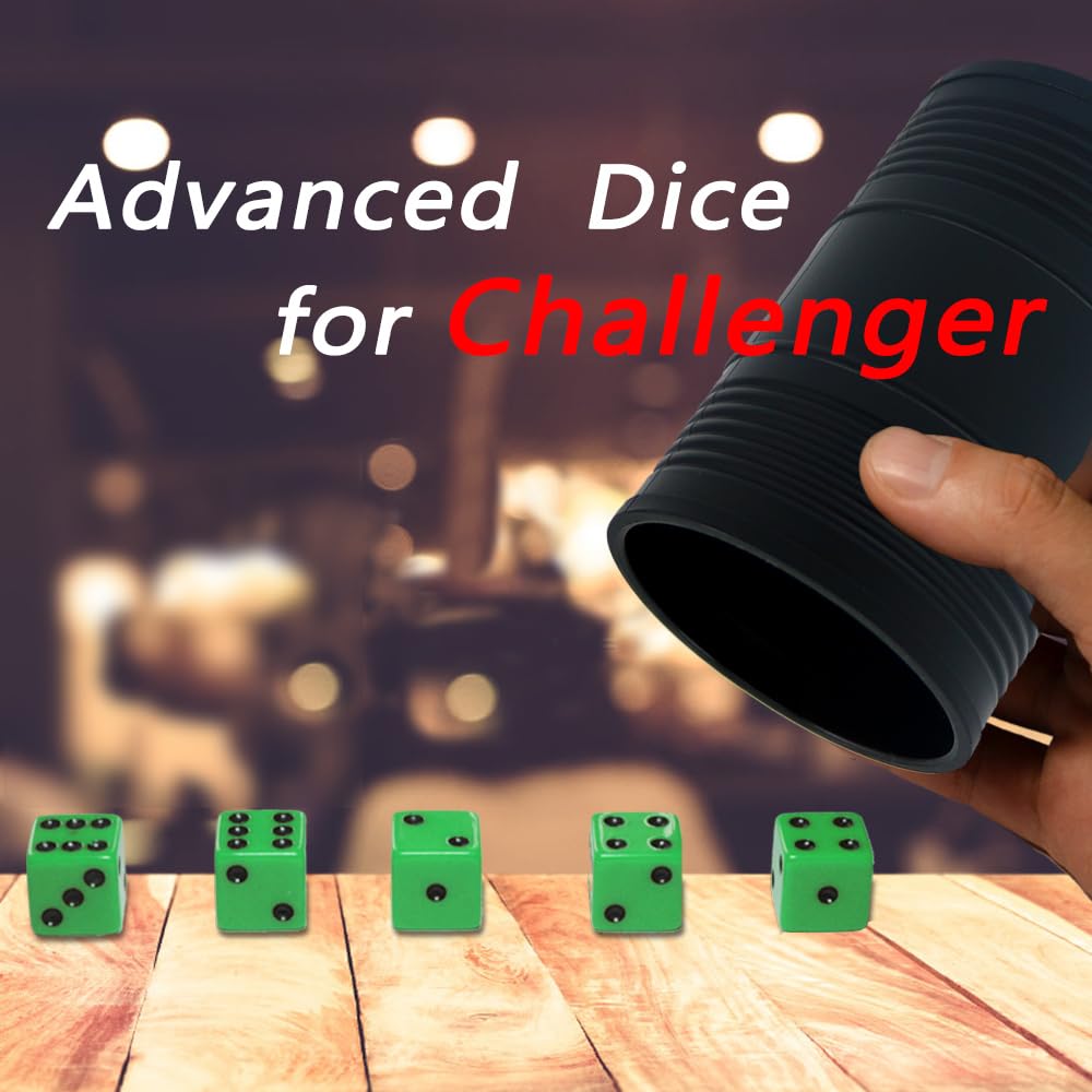 Graduation Gift Dice Stacking Cup Set - 4 Purple 19mm & 5 Green 18mm Standard 6-Sided Dice with Storage Bag & Magic Tricks Guide - Perfect for Board Games, Parties, and Magic Shows