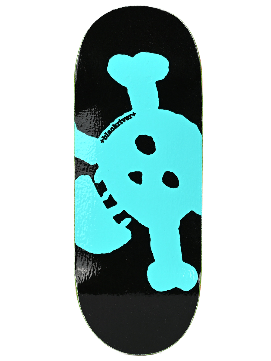 Blackriver Fingerboard Deck - Turquoise New Skull Design | Professional Finger Skateboard for Tricks & Stunts | Perfect for Skateboard Enthusiasts & Collectors