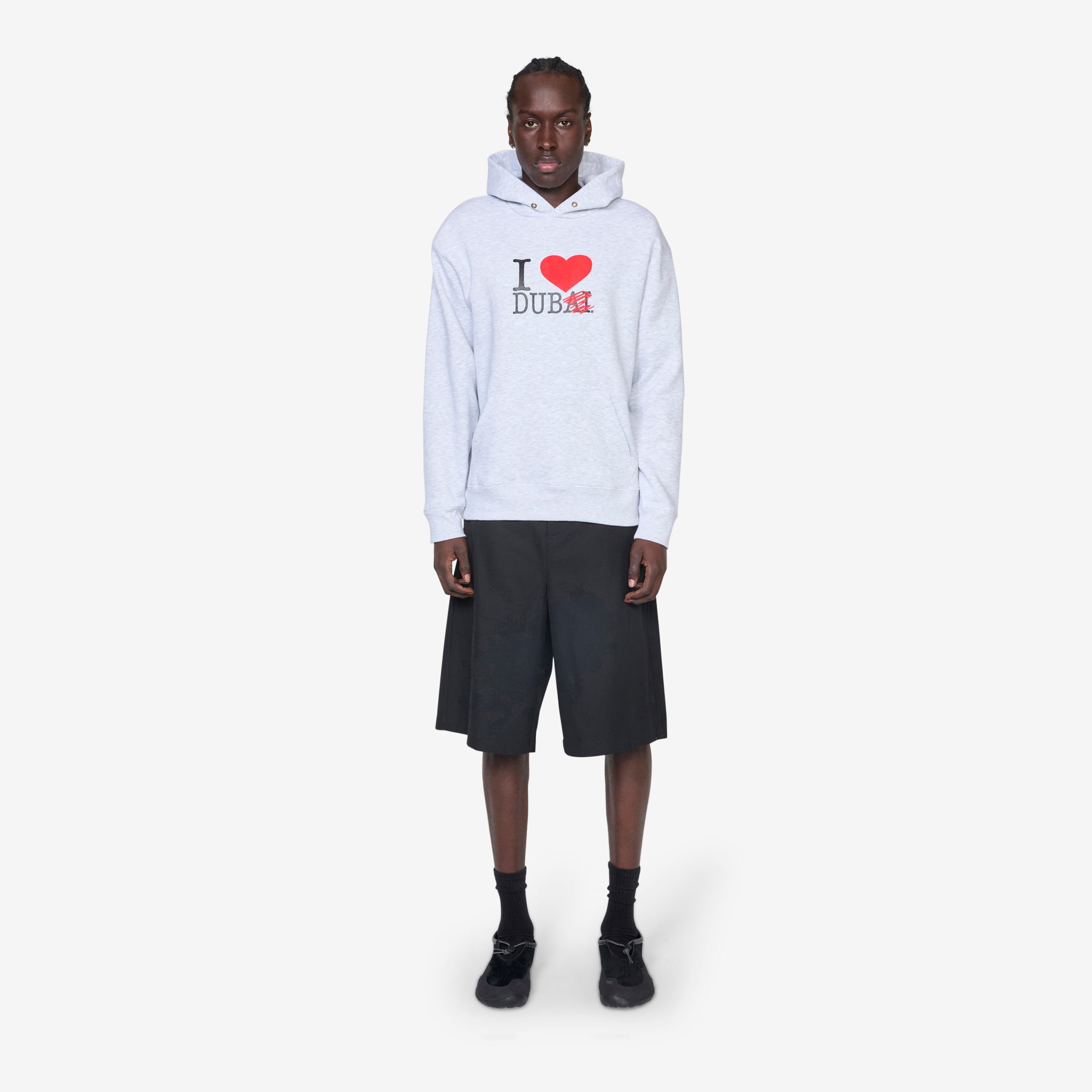 I Love Dub Heather Grey Hoodie - Soft & Cozy Pullover for Men & Women - Perfect for Casual Wear, Street Style & Outdoor Activities