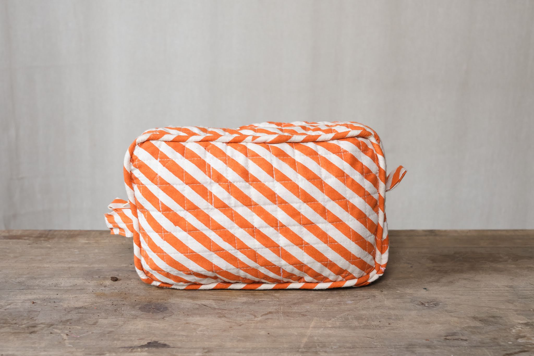 Waterproof Orange Striped Travel Wash Bag - Lightweight Cosmetic Toiletry Pouch for Women & Men | Perfect for Gym, Camping, Beach Trips & Daily Use