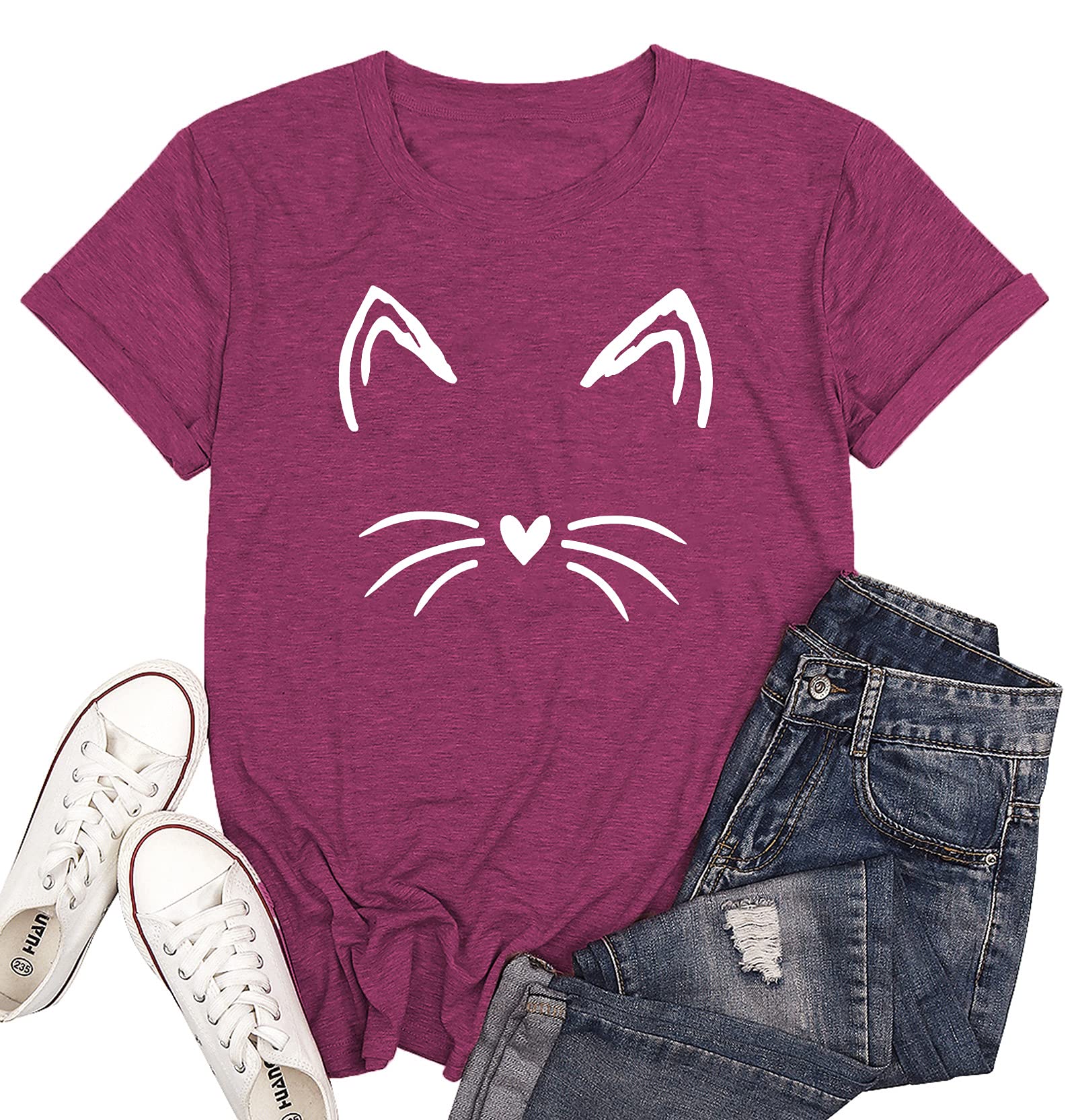 Funny Cat Mom T-Shirts for Women - Cute Cat Mama Graphic Tees - Perfect Pet Lover Gift - Ideal for Casual Wear, Cat Cafes & Mother's Day