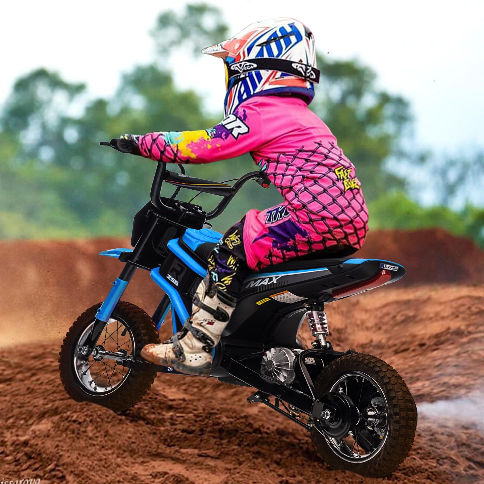 GARVEE 24V 350W Kids Electric Dirt Bike - 10Ah Battery, 14.29MPH, 3 Speed Modes, Ages 5-17, Blue | Off-Road Adventure, Backyard Riding & Outdoor Play for Boys & Girls
