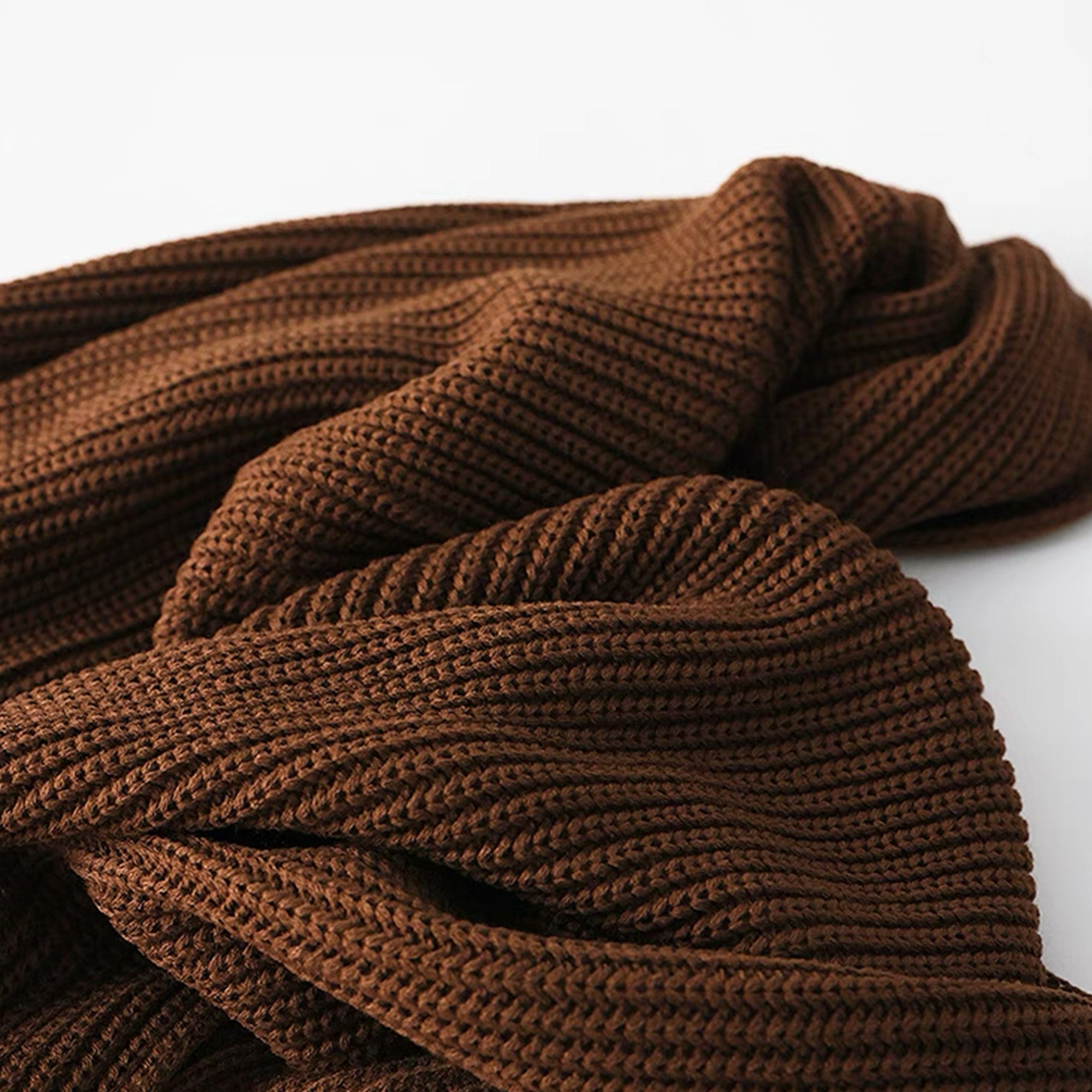 Cozy Ribbed Knit Throw Blanket - Soft & Warm for Couch, Bed, Sofa - Perfect for Winter Nights & Home Decor