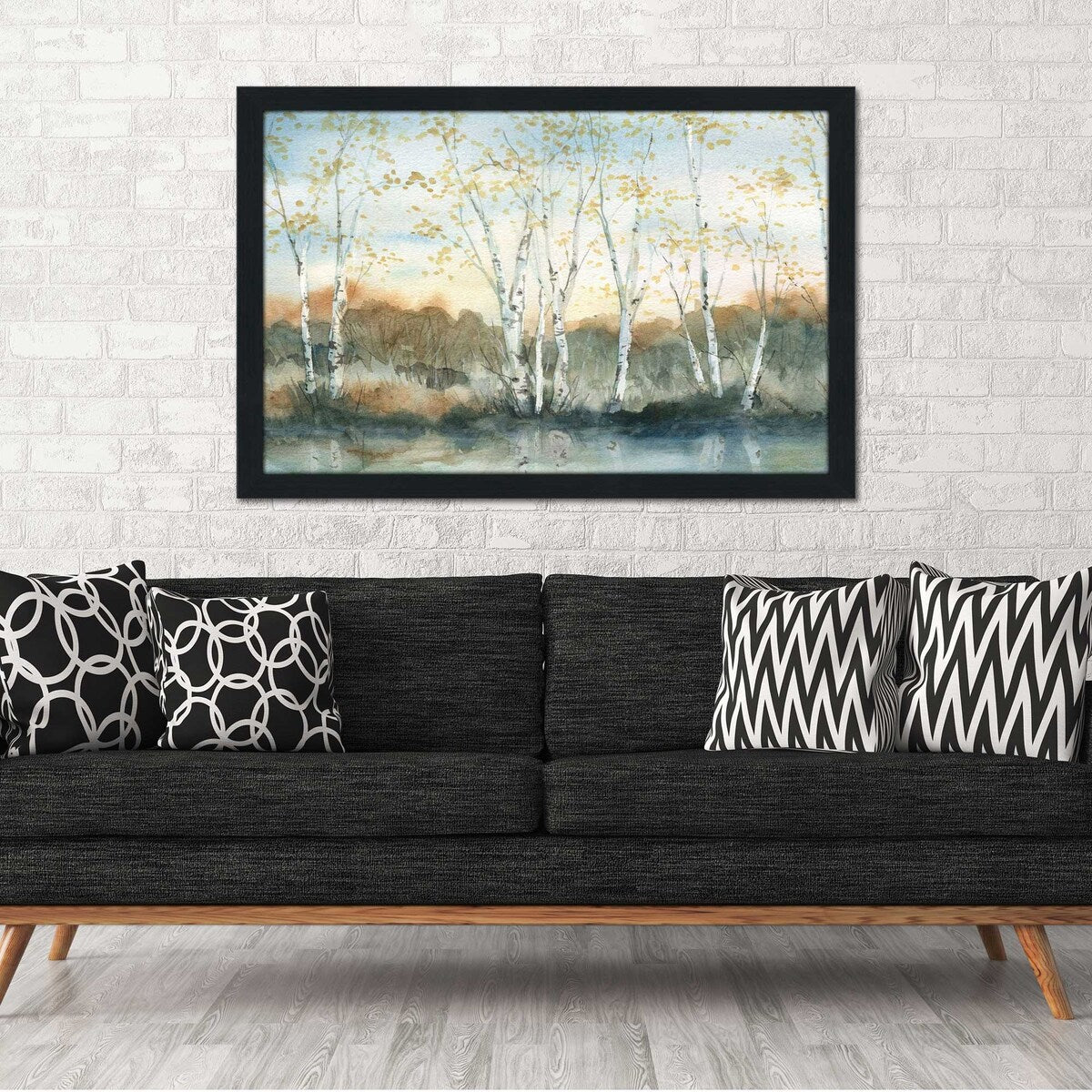Birch Riverbank by Carol Robinson - Stunning Acrylic Wall Art Print for Home & Office Decor | Nature Landscape Painting for Living Room, Bedroom or Workspace