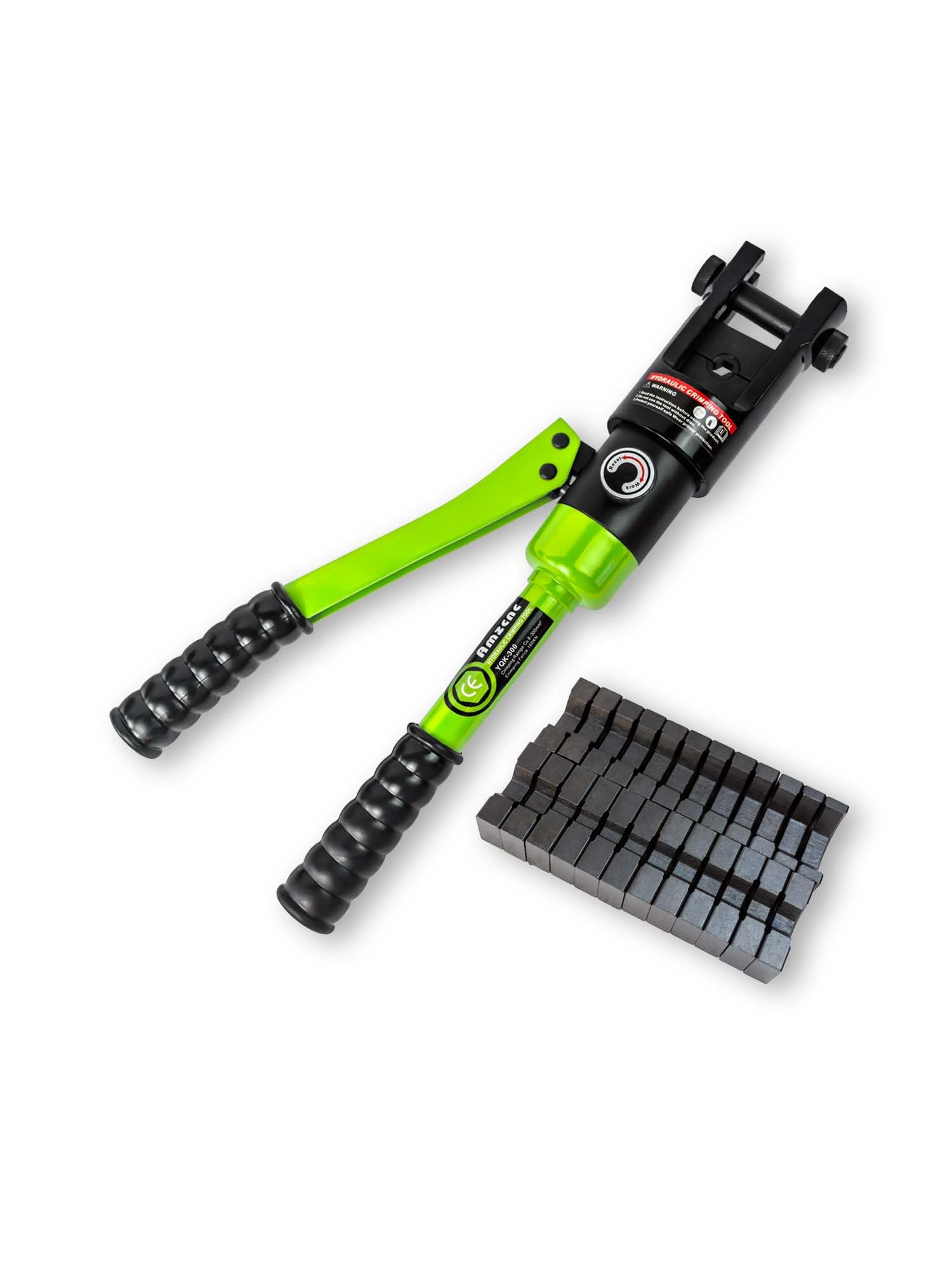 16 Ton Hydraulic Wire Crimper Tool with 13 Pairs Standard US Dies - Crimps 6 AWG to 600 MCM for Battery Cable & Lug Terminals | Professional Electrical, Automotive & Marine Wiring Applications