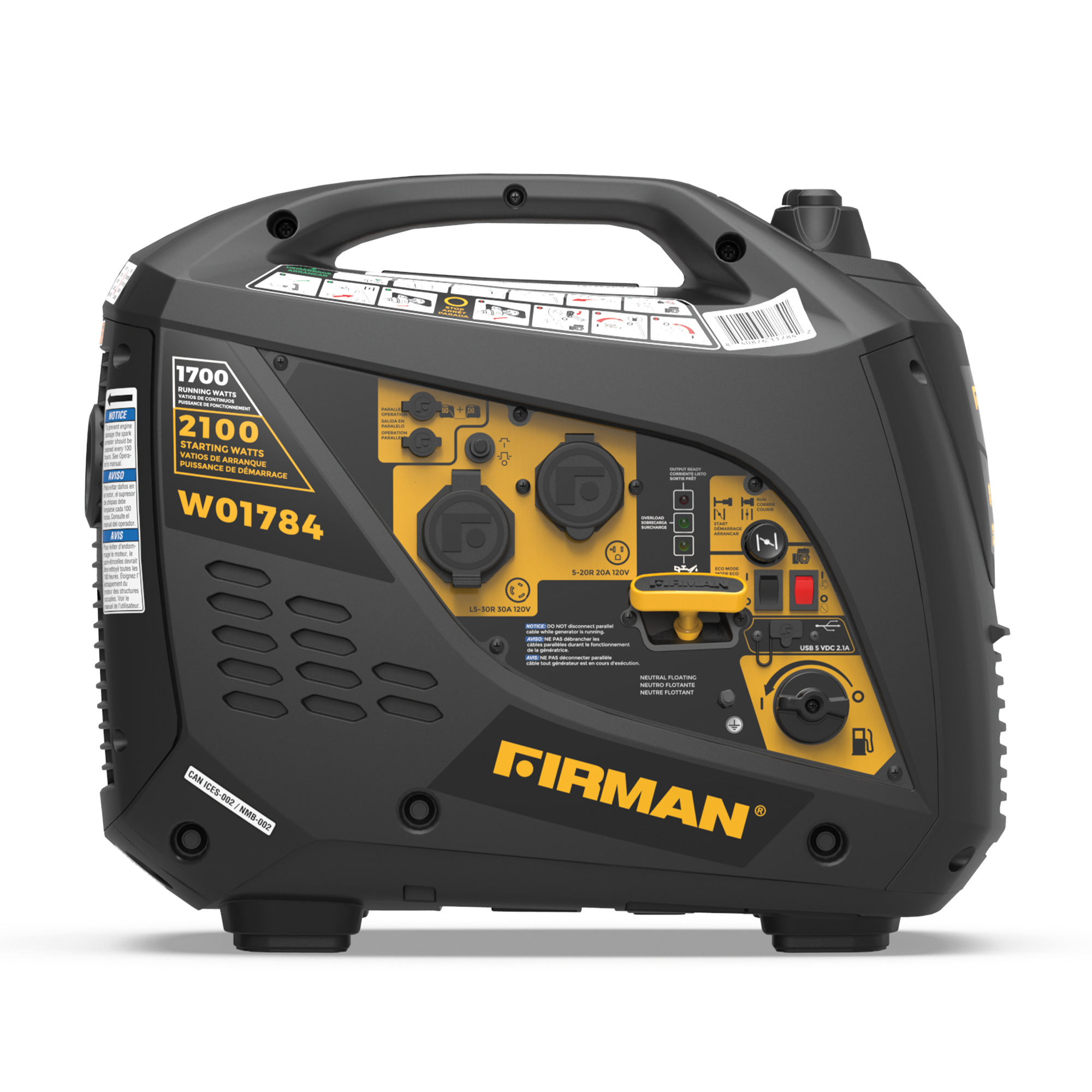 2100W Portable Inverter Generator with Recoil Start - Quiet, Reliable Power for Camping, RV Trips & Emergency Backup